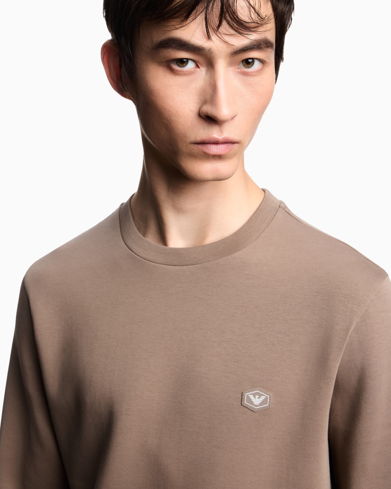 Double-jersey sweatshirt with micro logo patch Slide 4