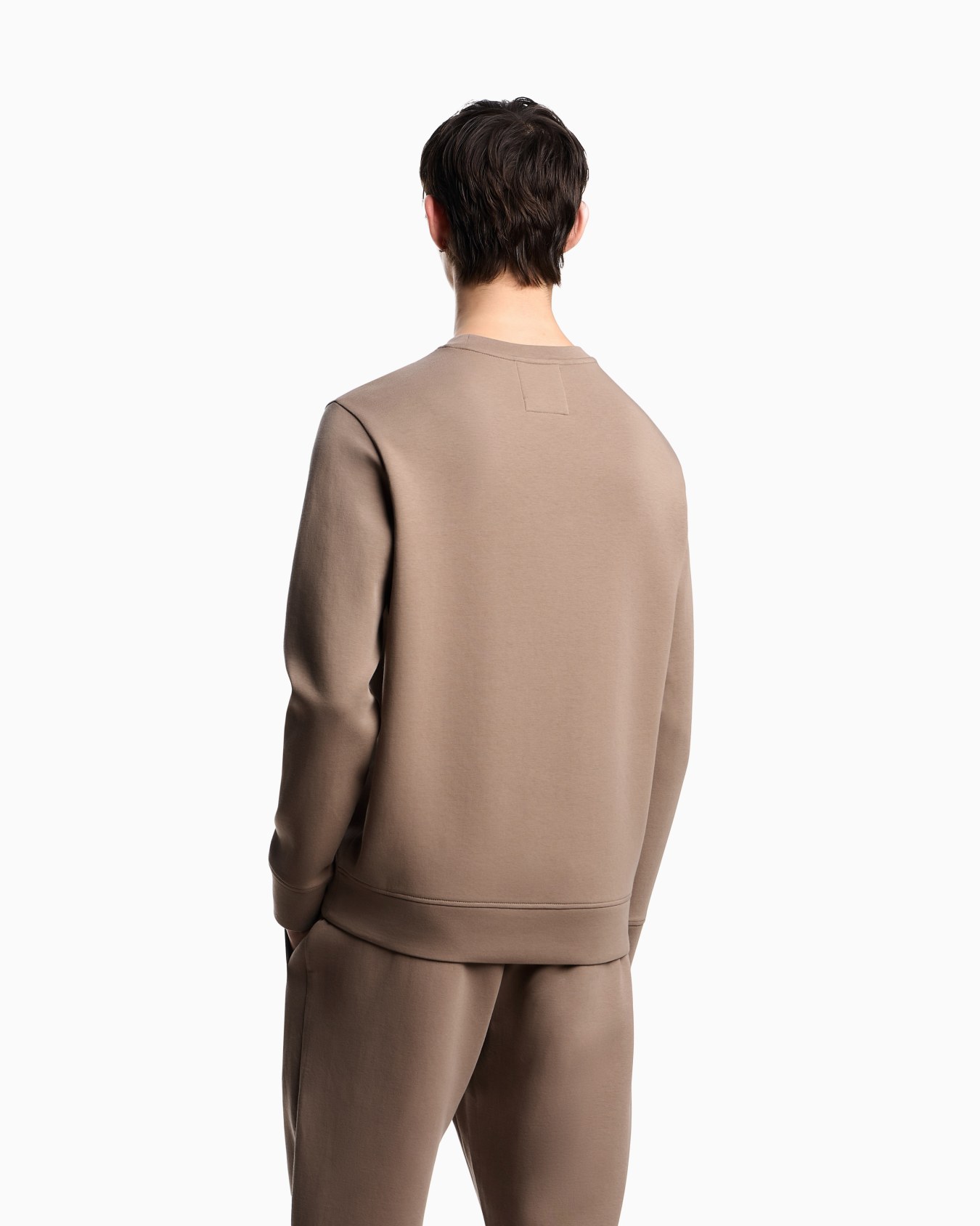 Double-jersey sweatshirt with micro logo patch Slide 2