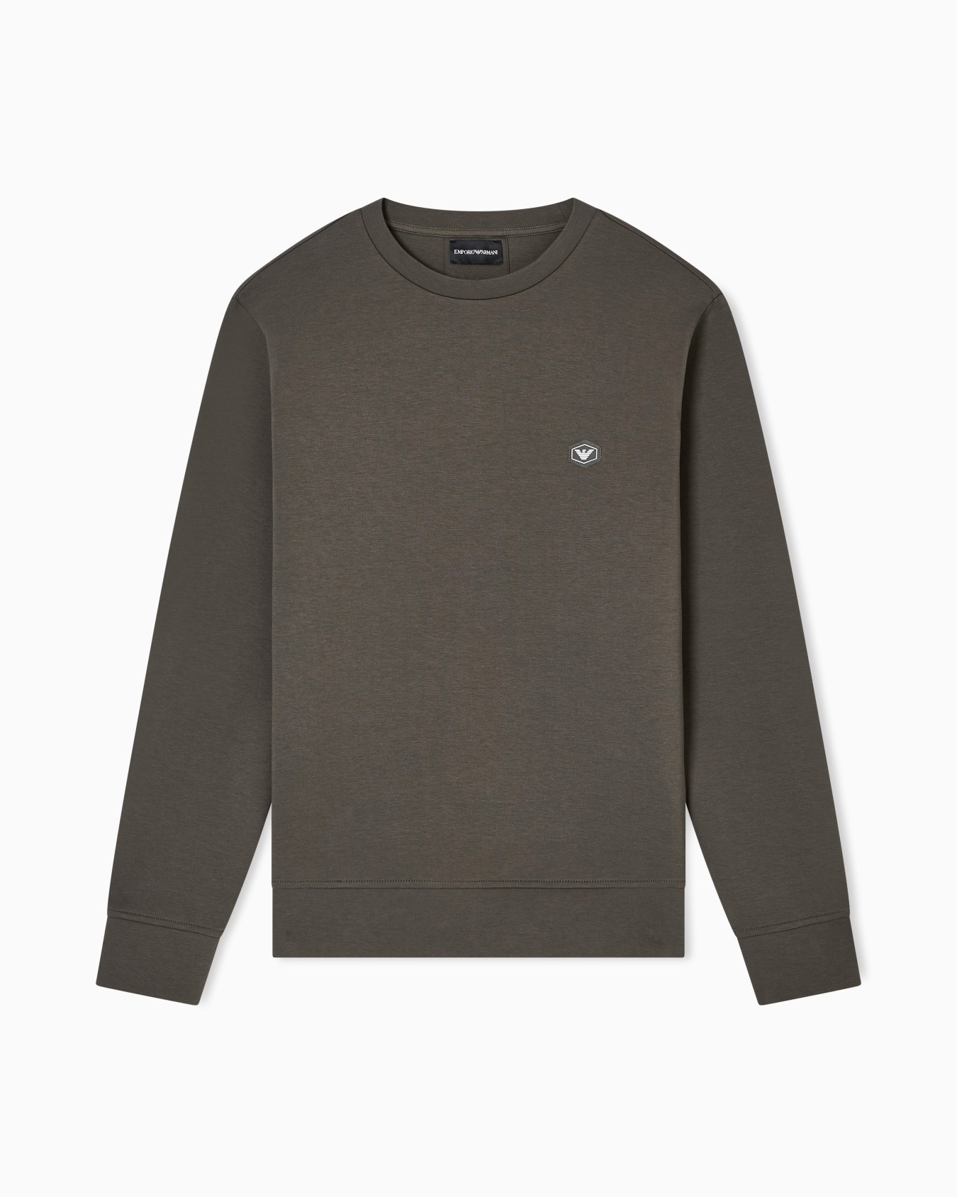 Double-jersey sweatshirt with micro logo patch Slide 0