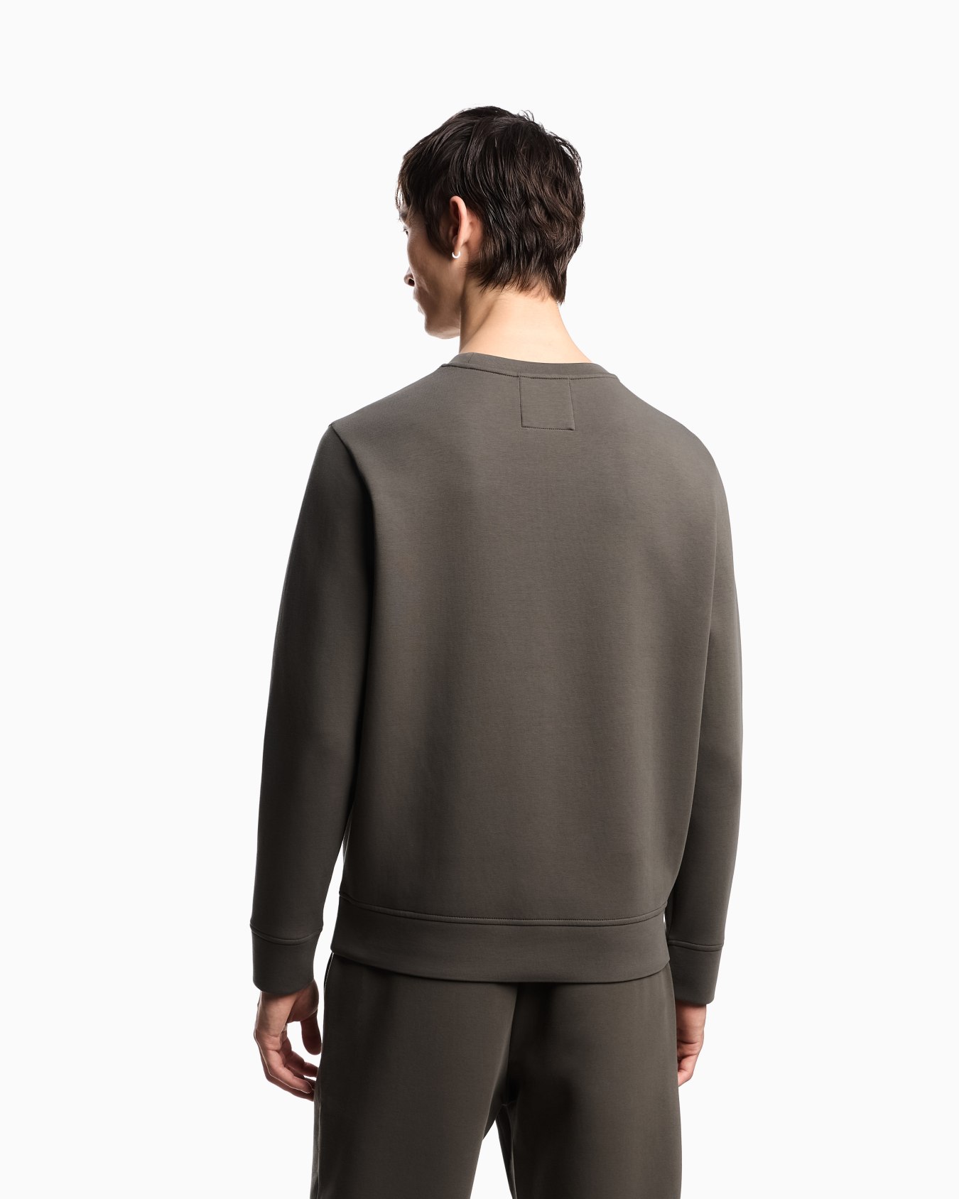 Double-jersey sweatshirt with micro logo patch Slide 2