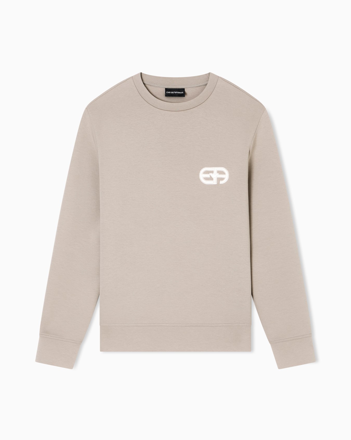 Sweat-shirt en jersey double avec logo EA brodé en relief Diapositive 0