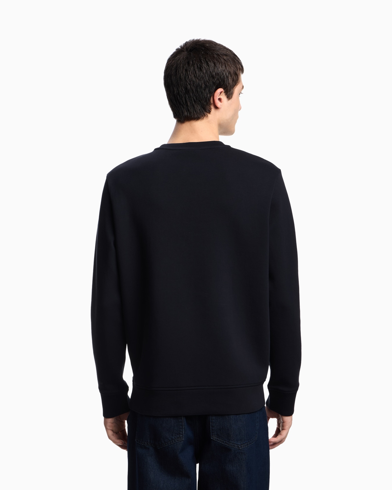 Double-jersey sweatshirt with embossed embroidered EA logo Slide 2