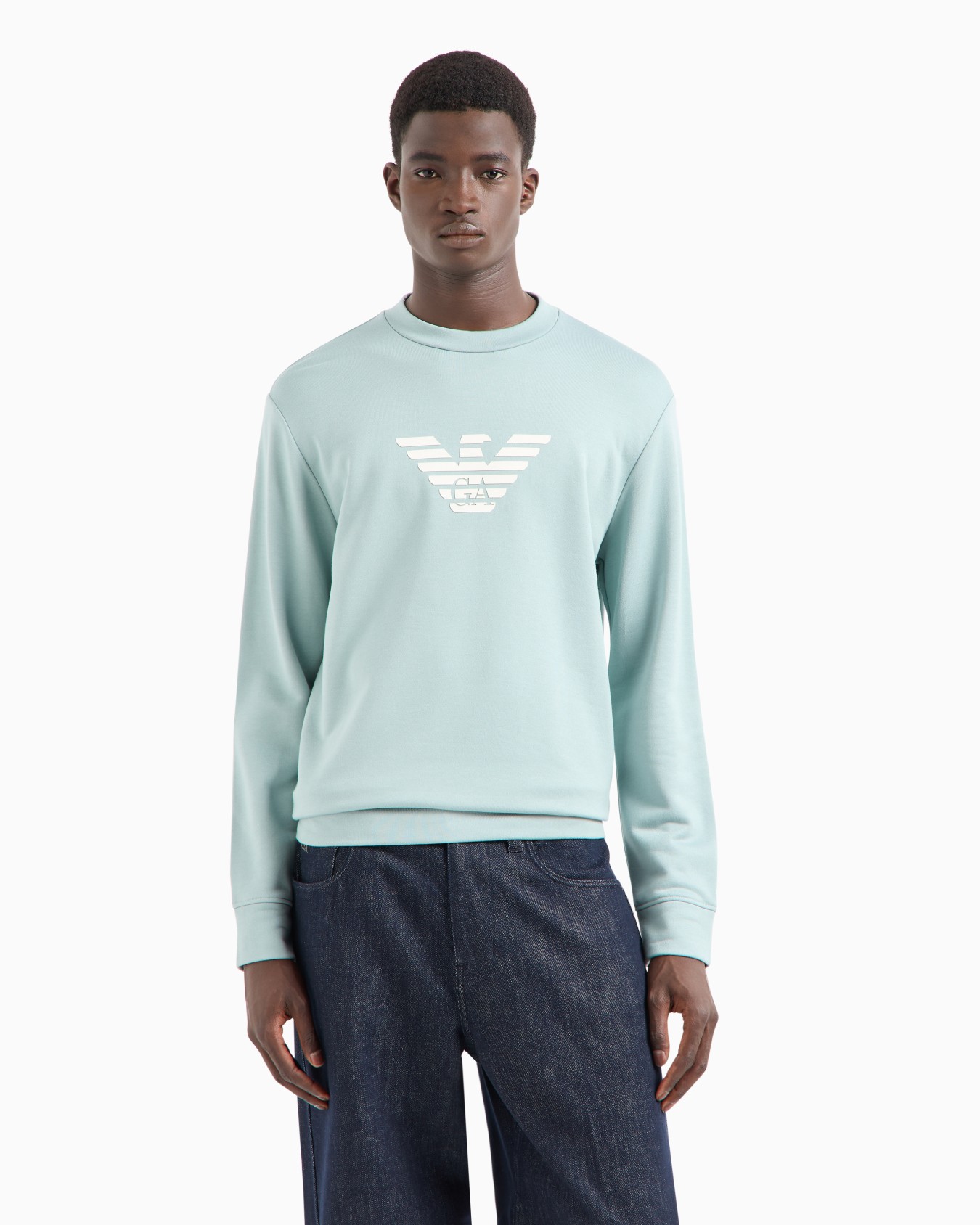 Modal-blend sweatshirt with logo print Slide 1