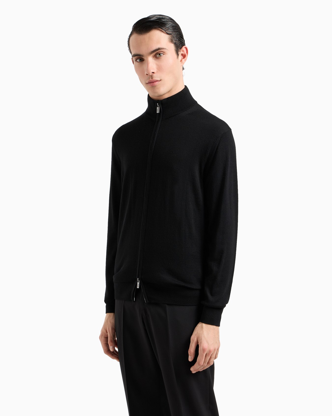 Virgin-wool full-zip cardigan Slide 3