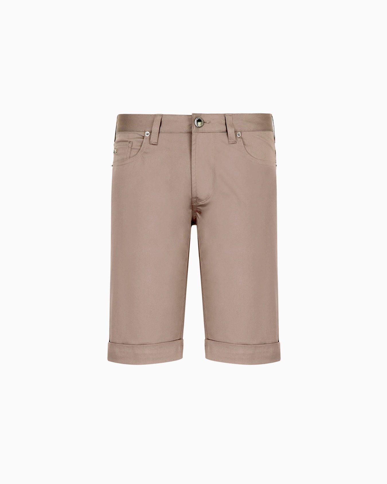 Bermuda en coton confortable brillant à revers Diapositive 0