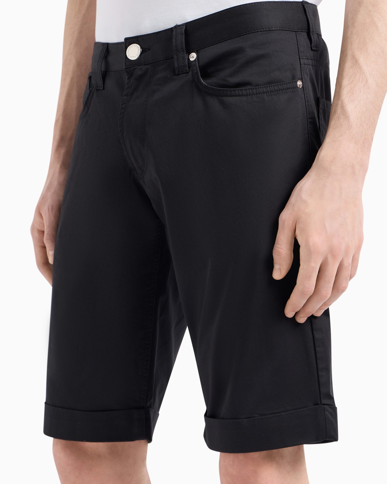 Bermudashorts aus komfortabler glänzender Baumwolle mit Umschlag Folie 5