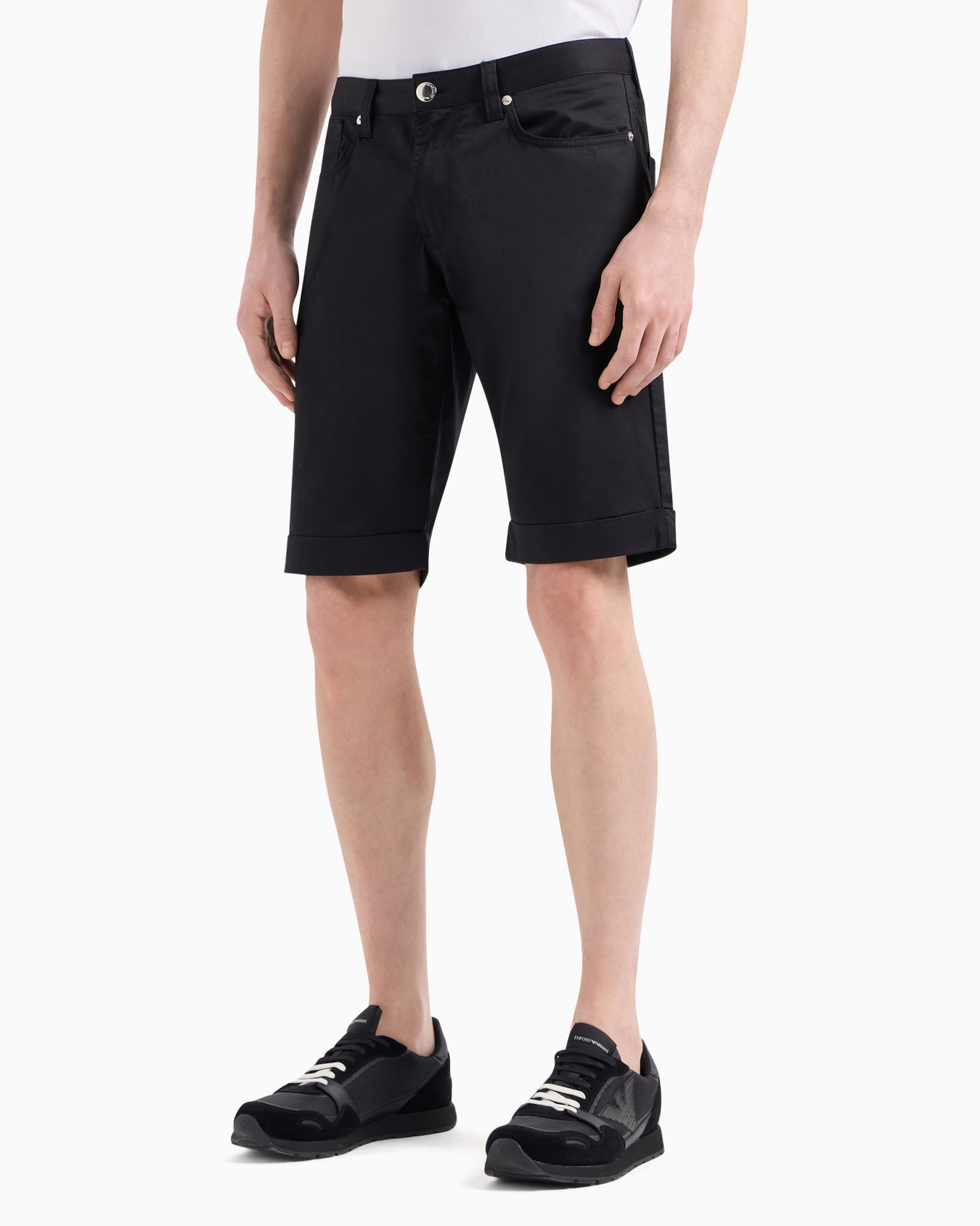Bermudashorts aus komfortabler glänzender Baumwolle mit Umschlag Folie 4