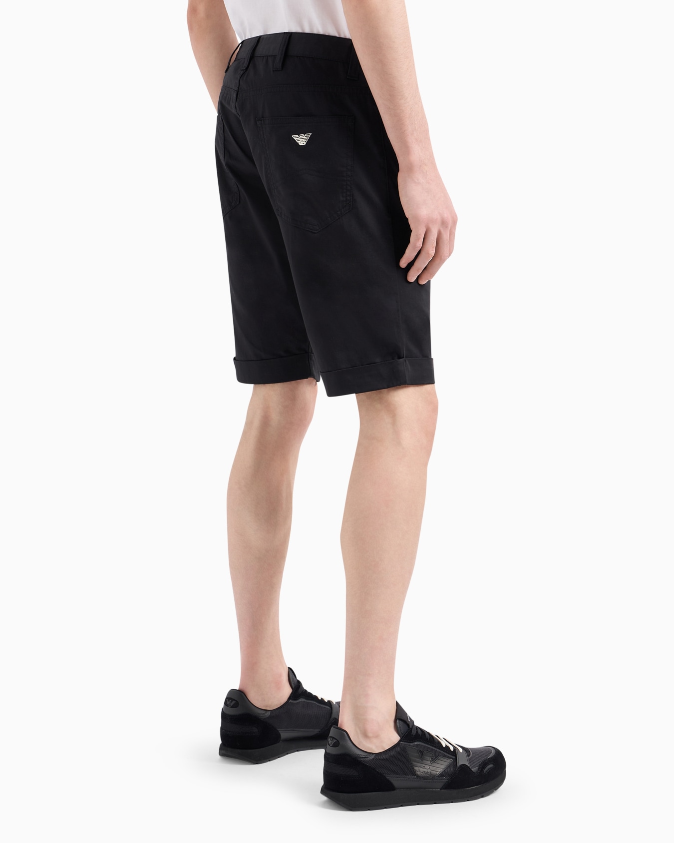 Bermudashorts aus komfortabler glänzender Baumwolle mit Umschlag Folie 3