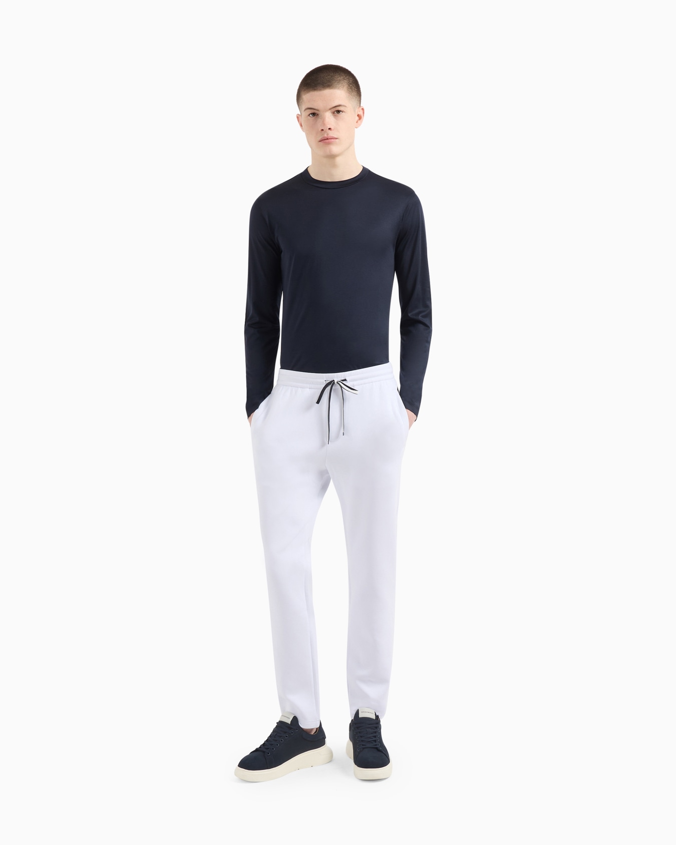 Pantalon de jogging en jersey double avec écusson logo aigle Diapositive 1
