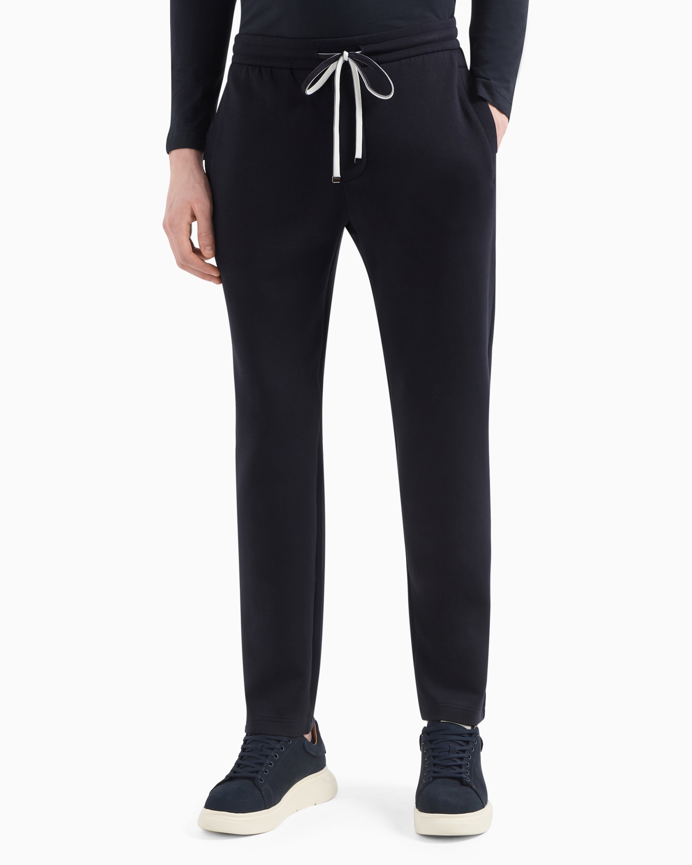 Double-jersey joggers with eagle logo patch Slide 3