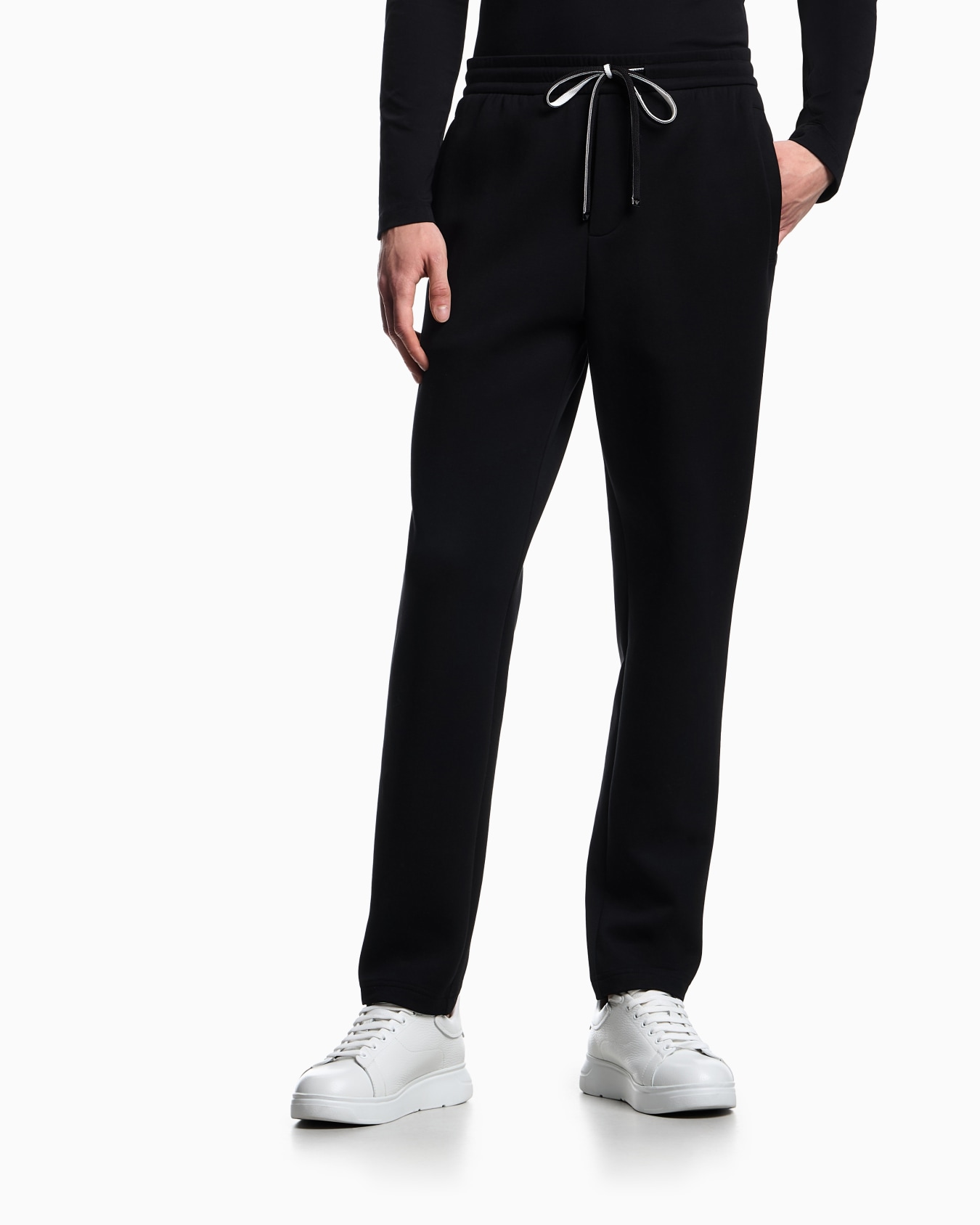 Double-jersey joggers with eagle logo patch Slide 3
