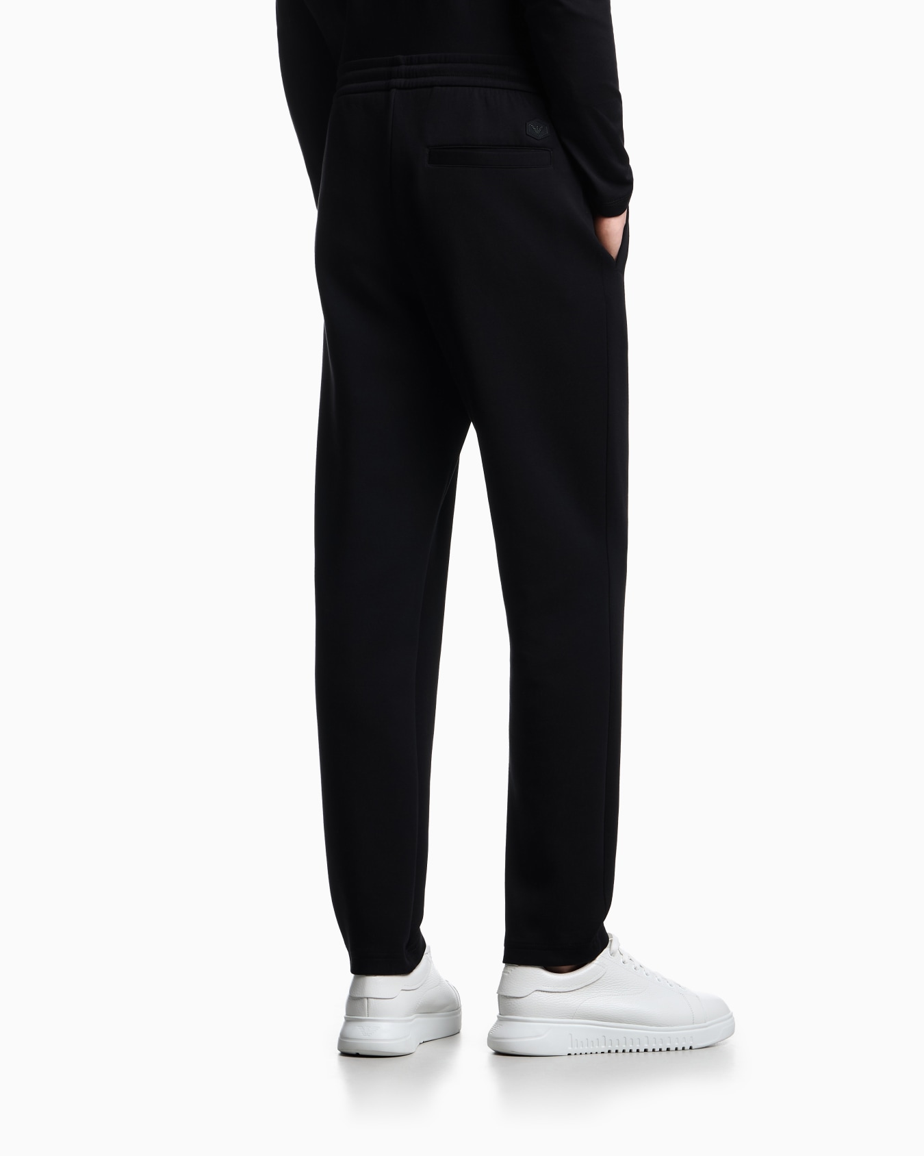 Double-jersey joggers with eagle logo patch Slide 2