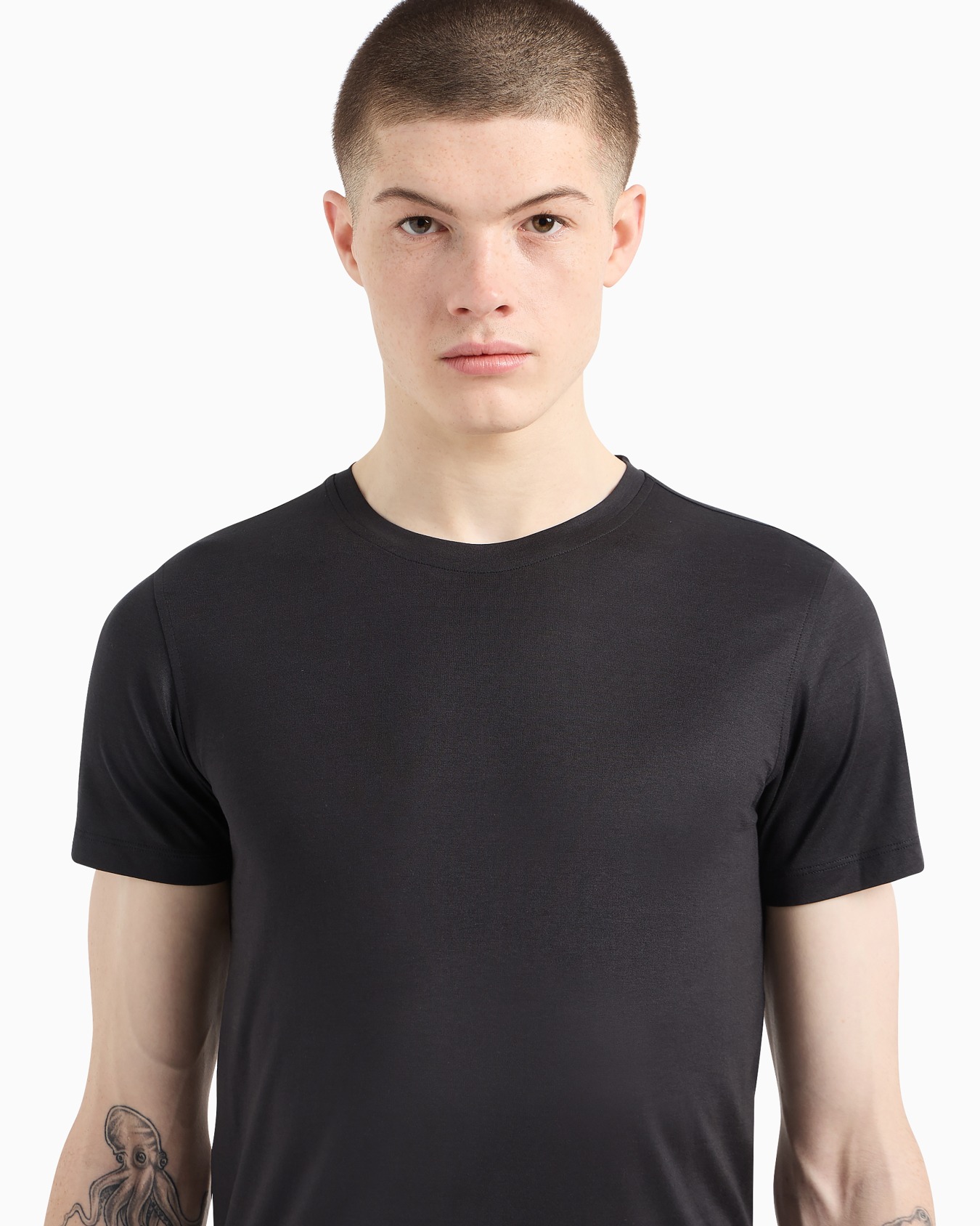 T-shirt in misto seta e cotone Slide 4