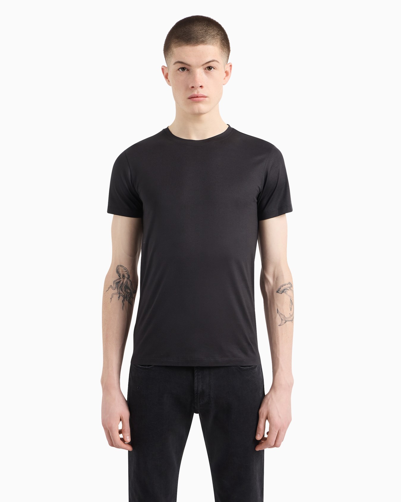 T-shirt in misto seta e cotone Slide 3