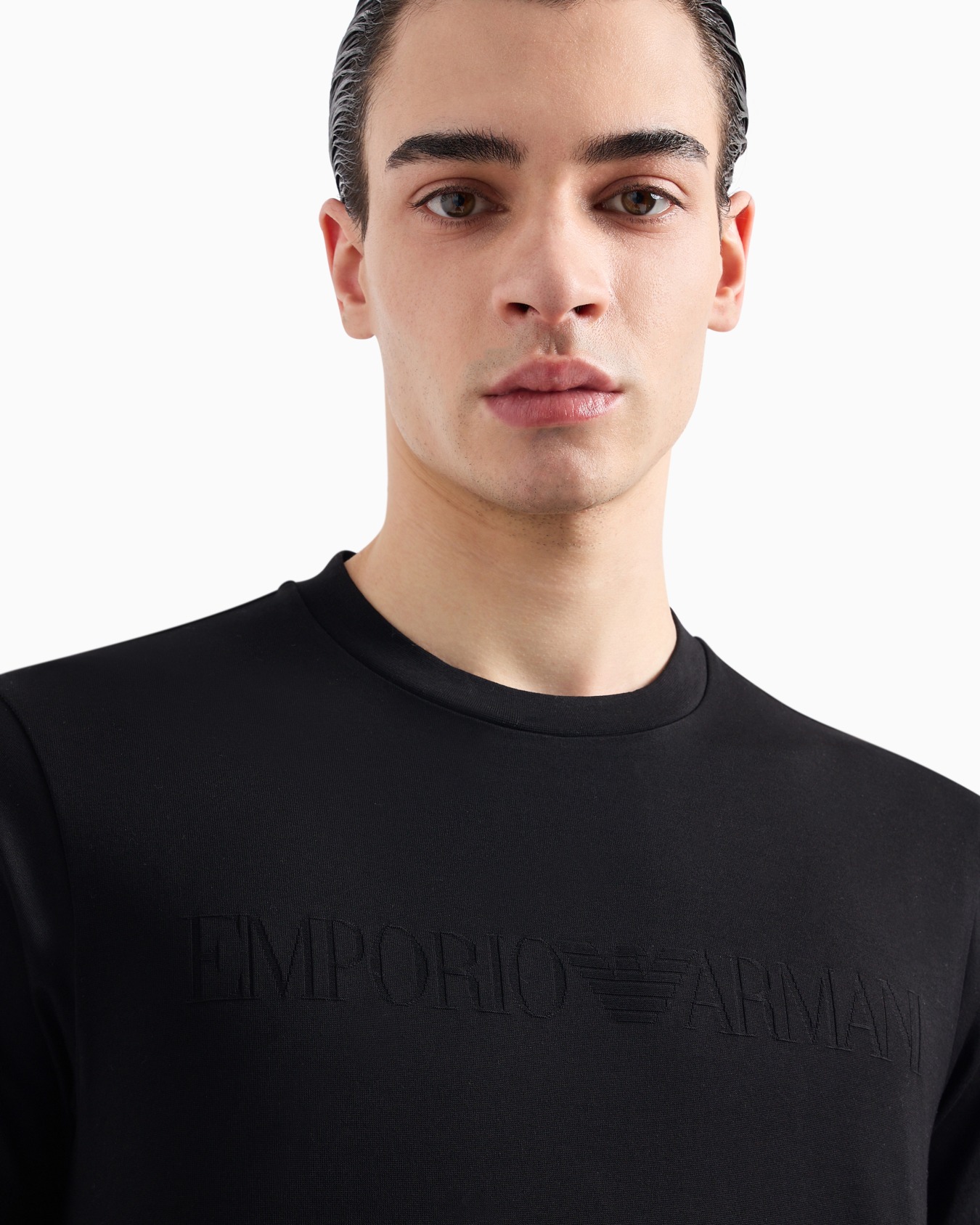 Jersey T-shirt with jacquard logo Slide 4