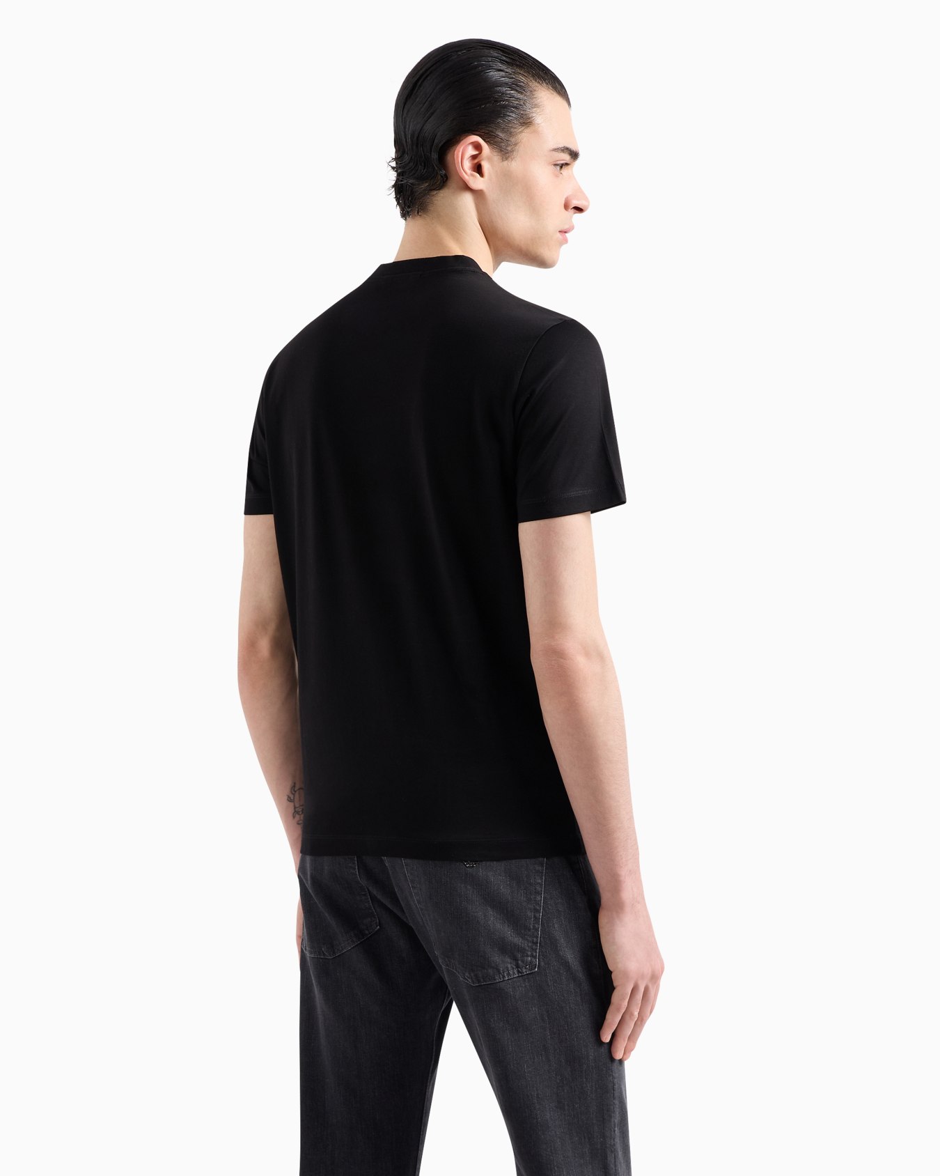 Jersey T-shirt with jacquard logo Slide 2