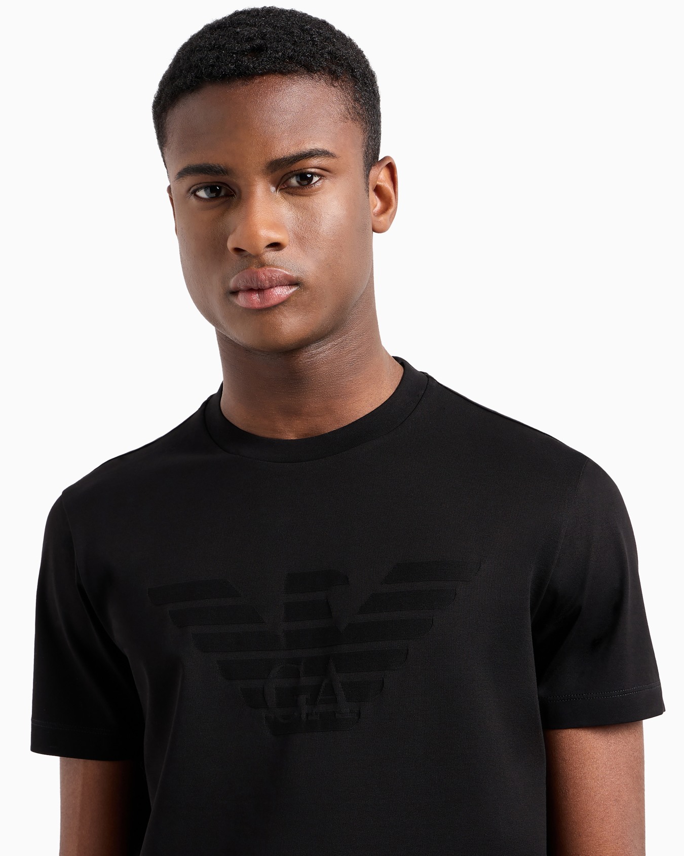 Jersey T-shirt with jacquard logo Slide 4