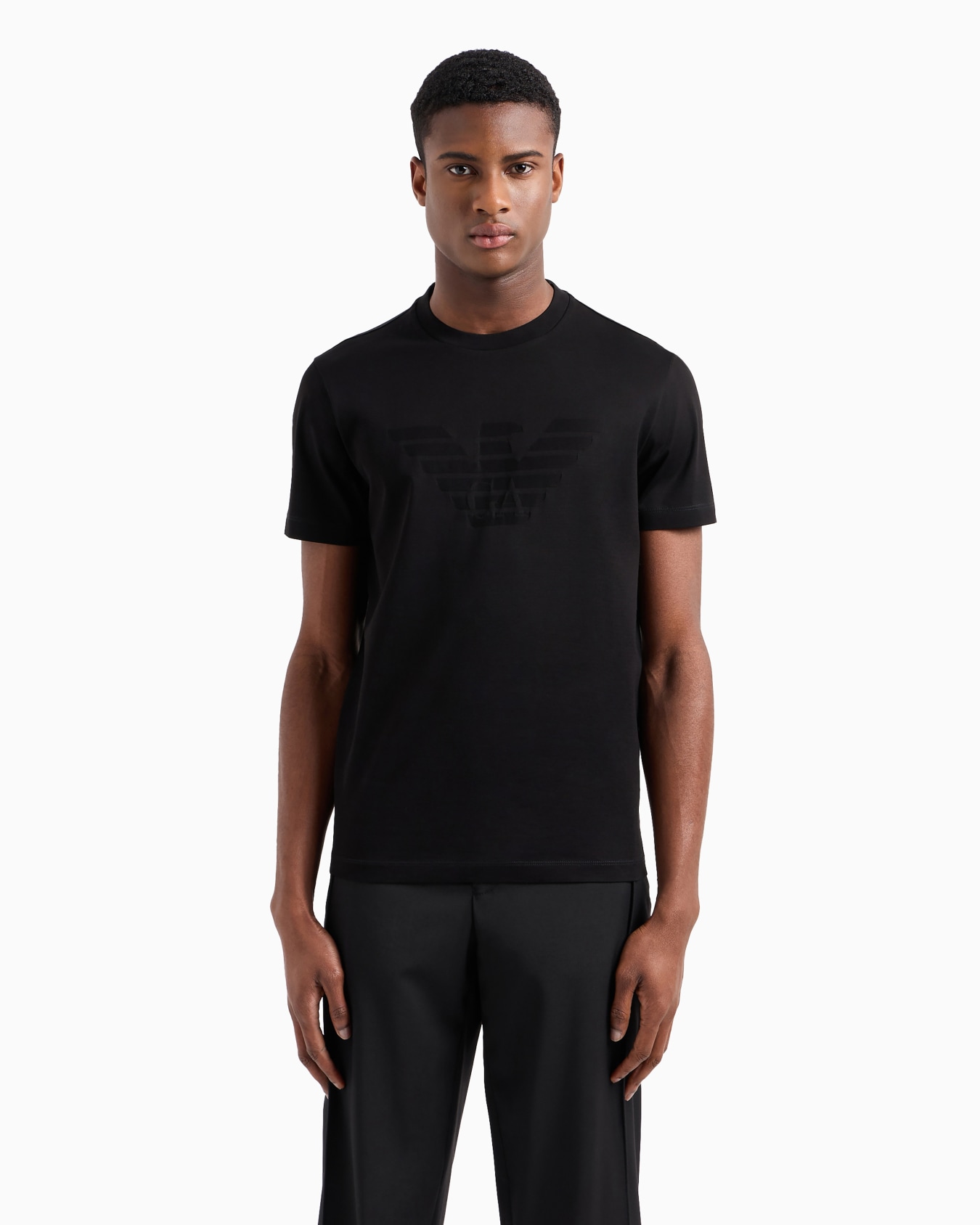 Jersey T-shirt with jacquard logo Slide 3