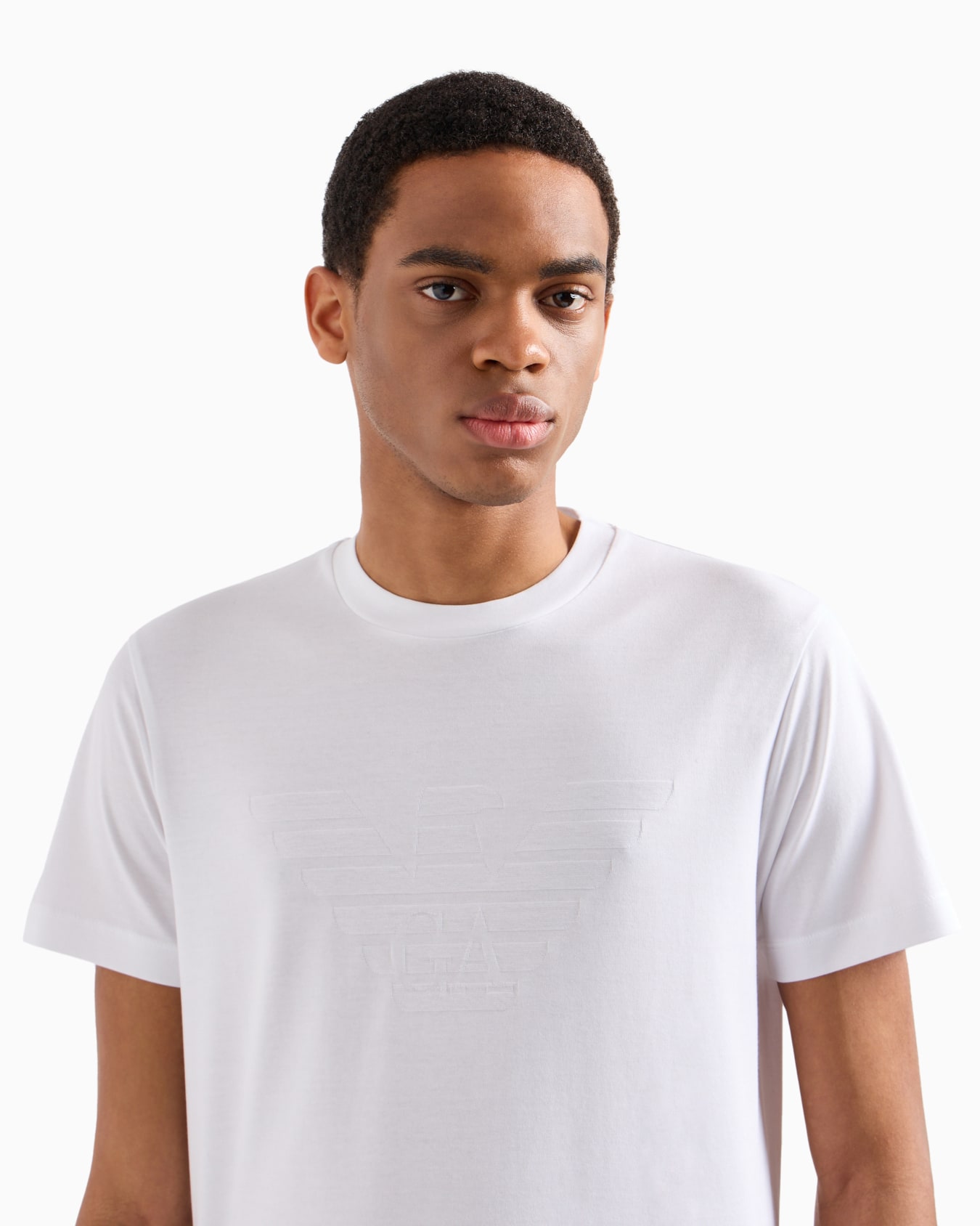 Jersey T-shirt with jacquard logo Slide 4