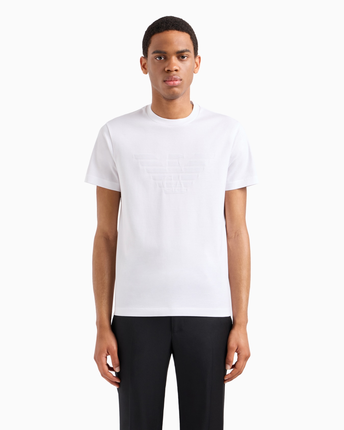 Jersey T-shirt with jacquard logo Slide 3