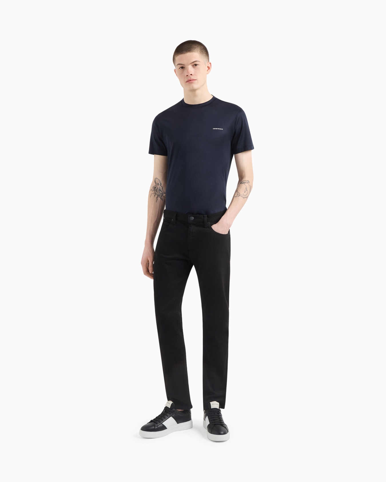 ASV Lyocell blend jersey T-shirt with micro logo lettering Slide 1
