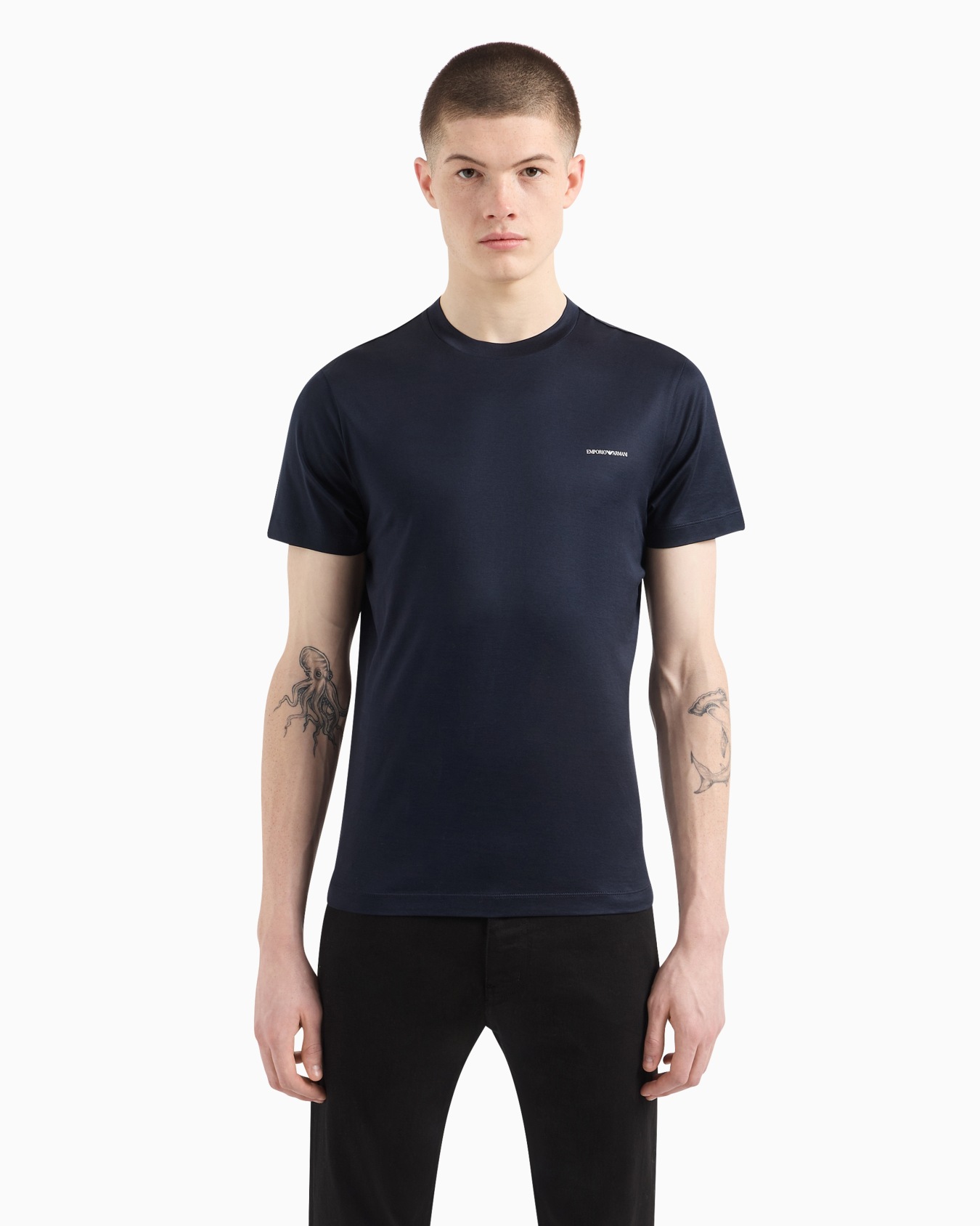 ASV Lyocell blend jersey T-shirt with micro logo lettering Slide 3
