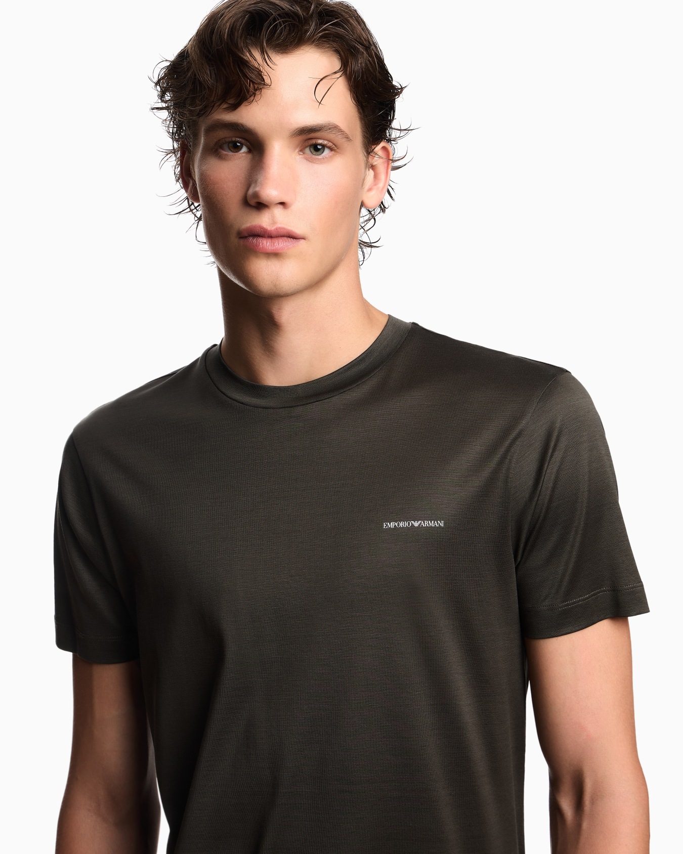 Camiseta de punto de mezcla de lyocell con micrologotipo con inscripción ASV Diapositiva 4