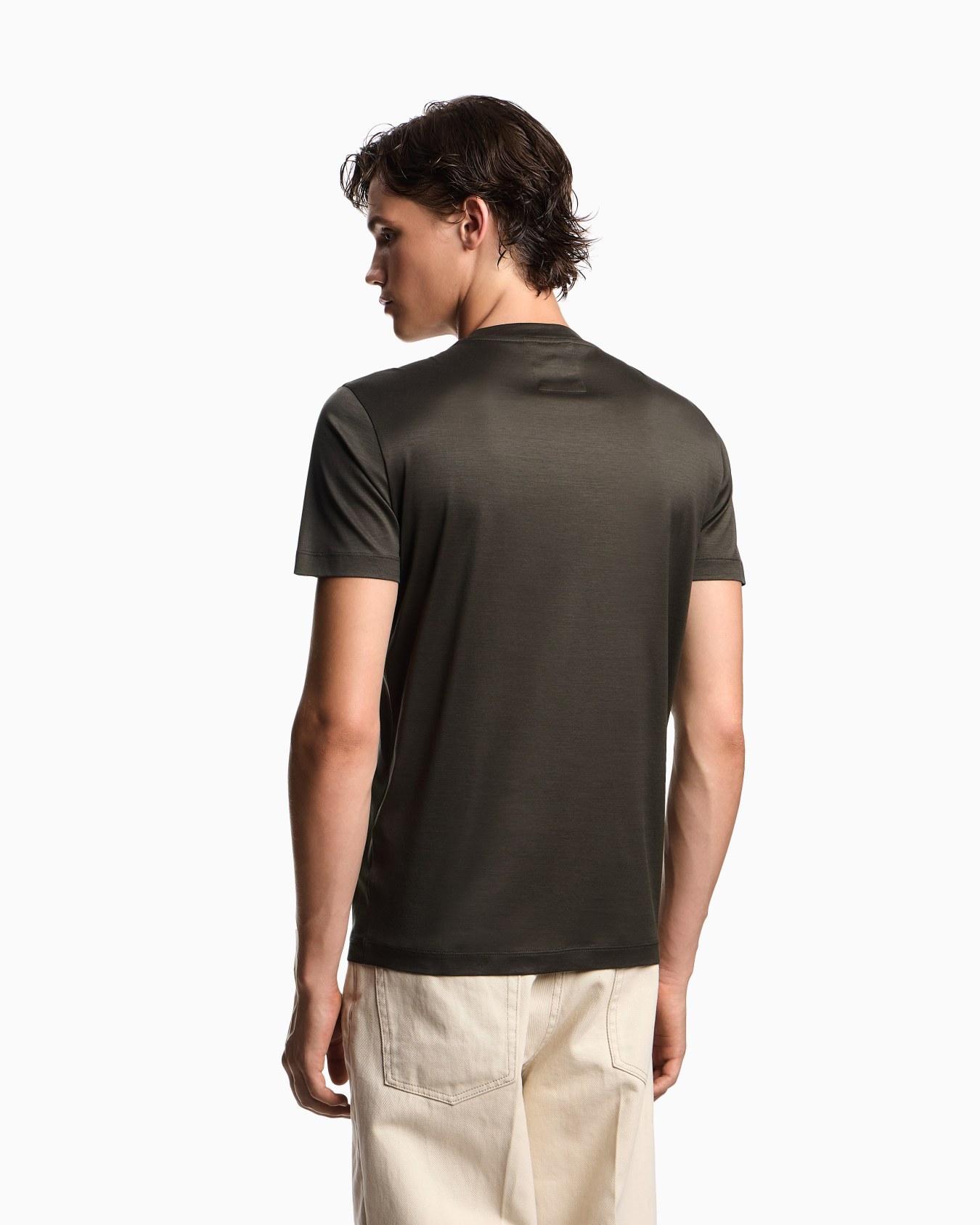 Camiseta de punto de mezcla de lyocell con micrologotipo con inscripción ASV Diapositiva 2
