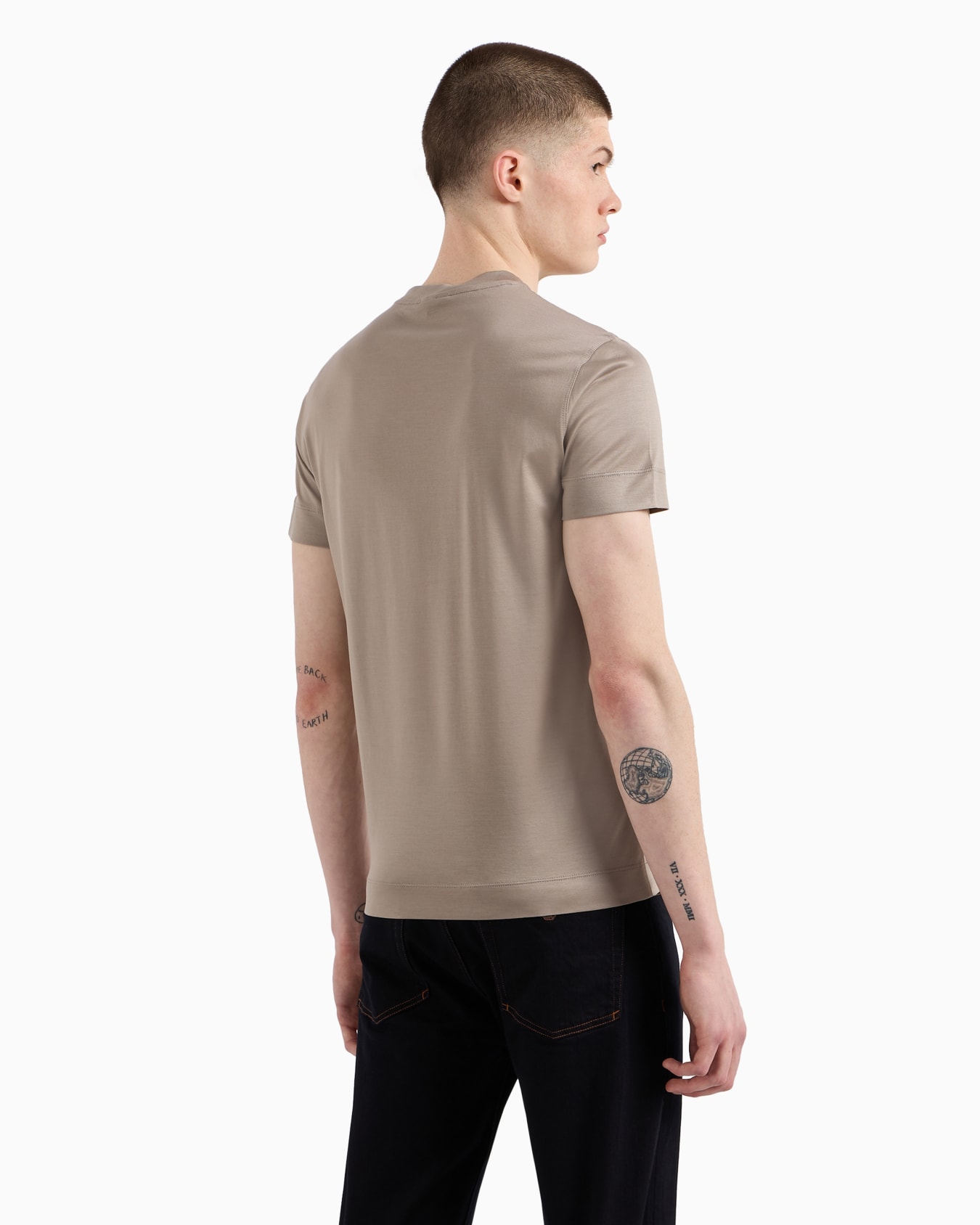  Lyocell-blend jersey T-shirt with embossed EA logo embroidery Slide 2