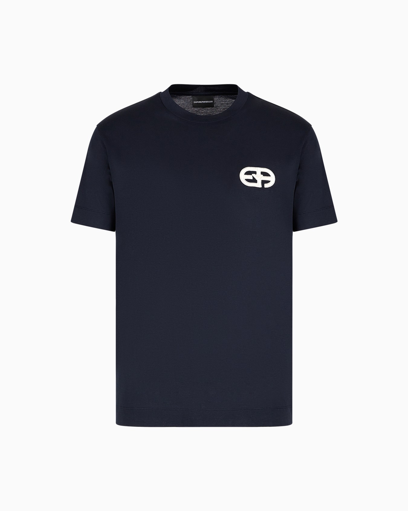 T-shirt en jersey mélange lyocell avec broderie du logo EA en relief  Diapositive 0