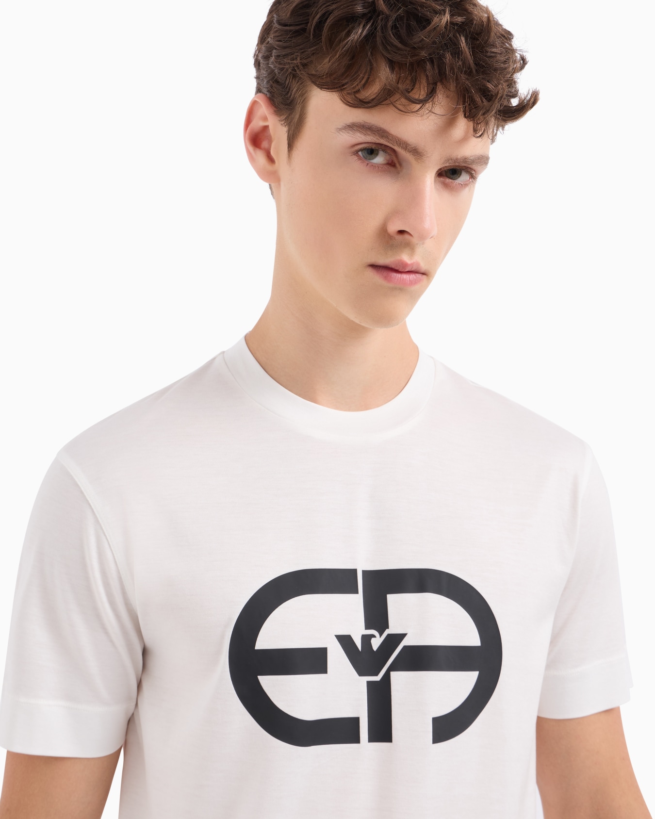 T-shirt en jersey mélange lyocell avec grand logo EA  Diapositive 4