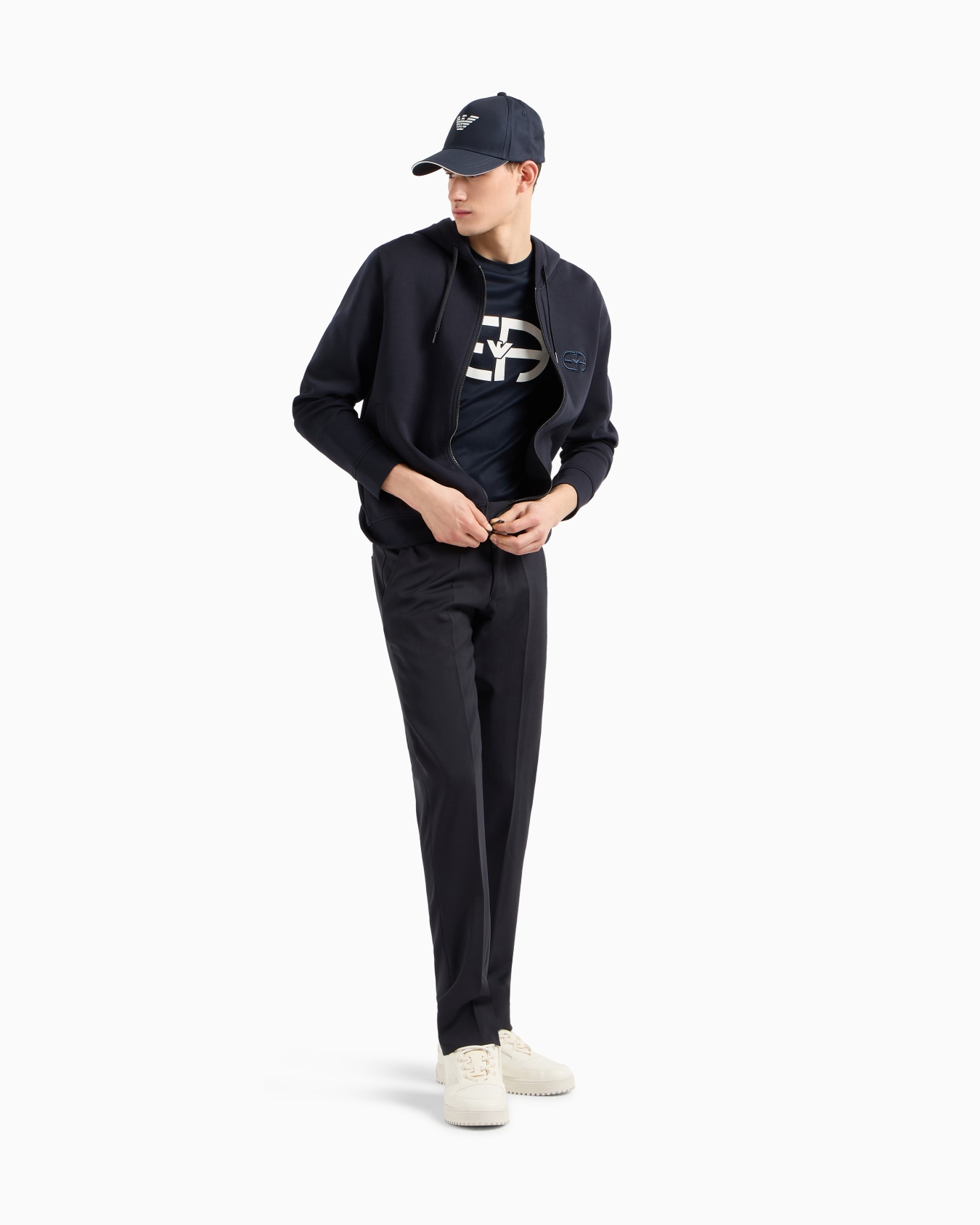 T-shirt en jersey mélange lyocell avec grand logo EA  Diapositive 1