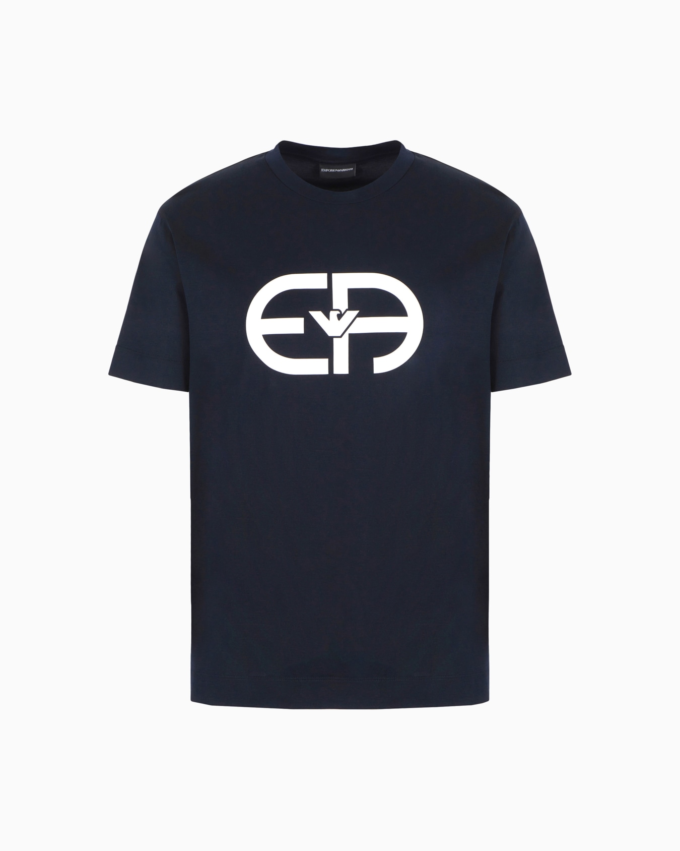 T-shirt en jersey mélange lyocell avec grand logo EA  Diapositive 0