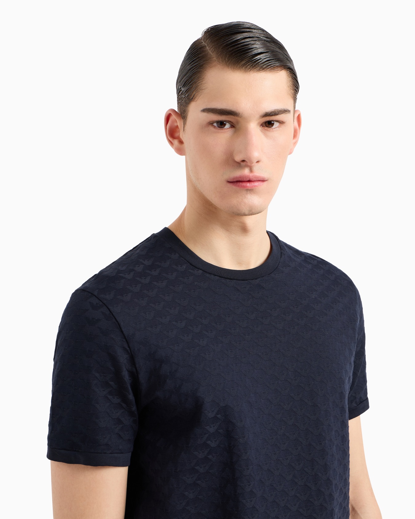 Camiseta de punto jacquard mercerizado con águila integral Diapositiva 4