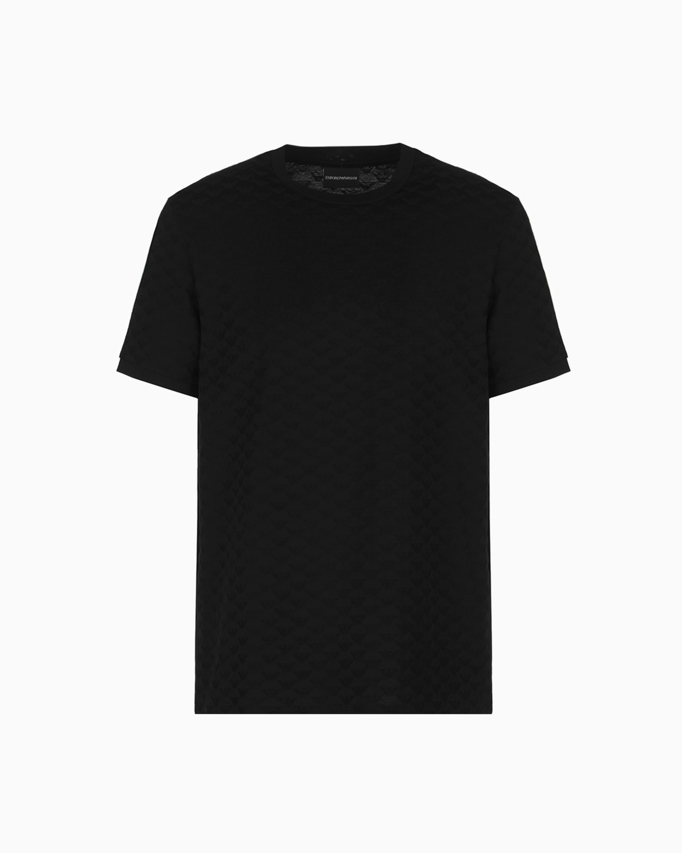 Mercerised-jersey T-shirt with all-over jacquard eagle Slide 0