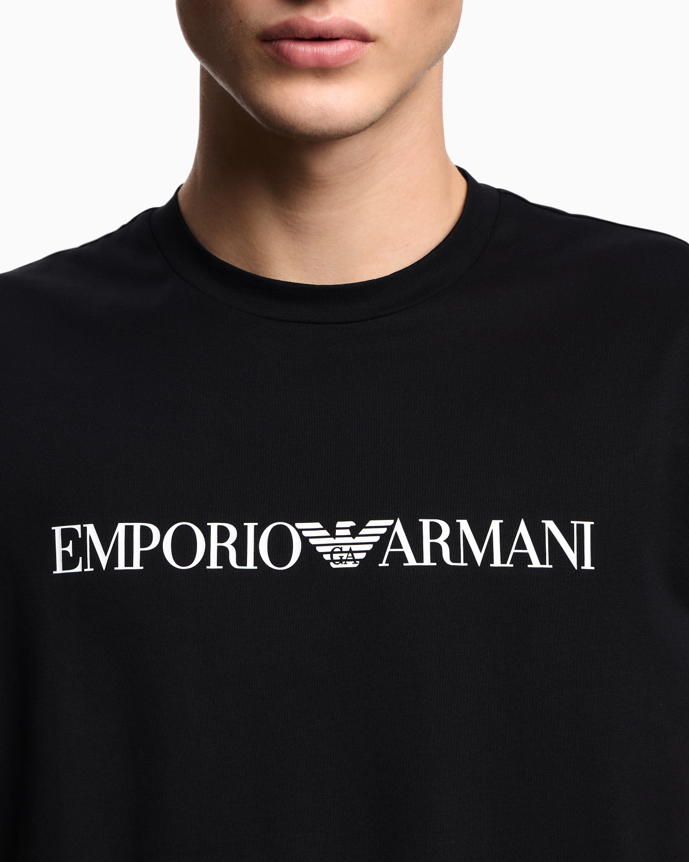 Camiseta de punto de algodón pima con estampado de logotipo Diapositiva 4