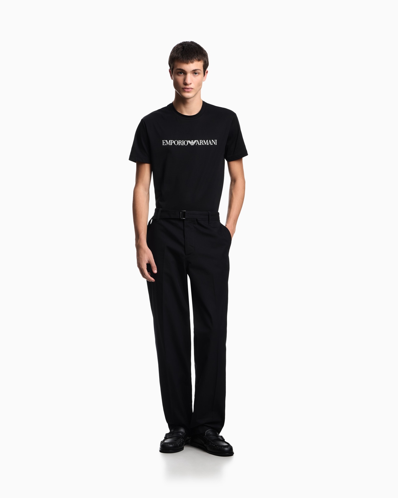 Camiseta de punto de algodón pima con estampado de logotipo Diapositiva 1