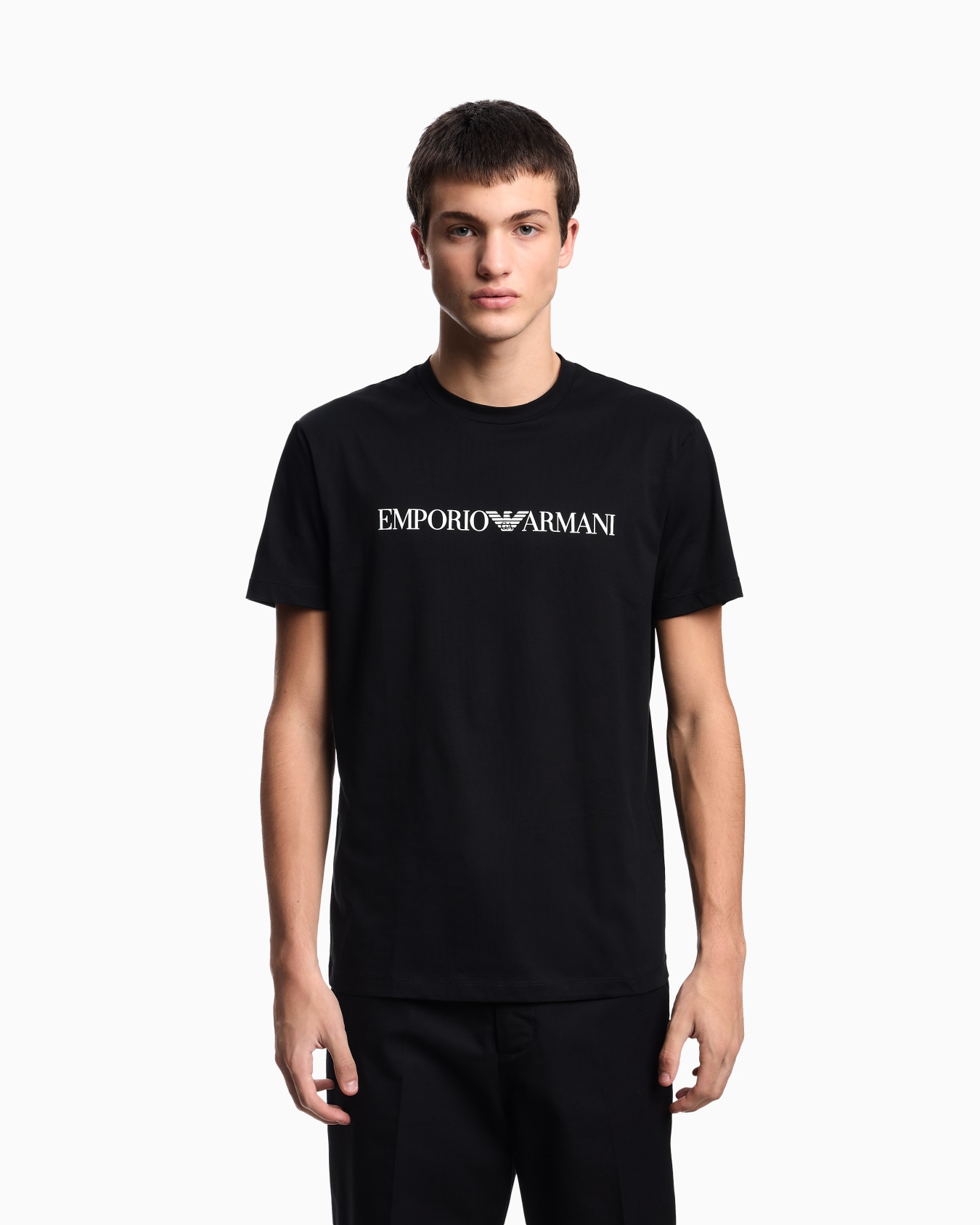 Camiseta de punto de algodón pima con estampado de logotipo Diapositiva 3