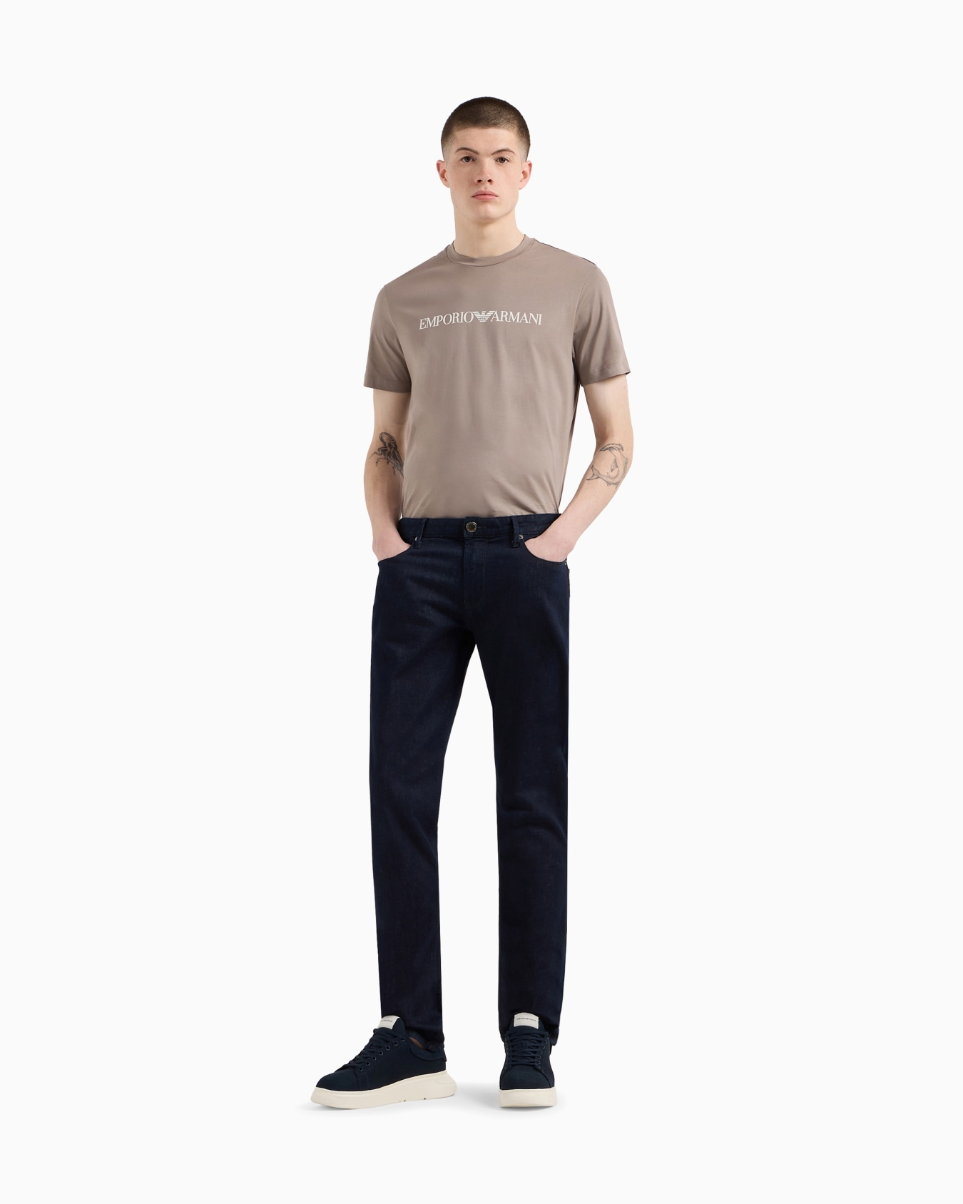 Pima-jersey T-shirt with logo print Slide 1