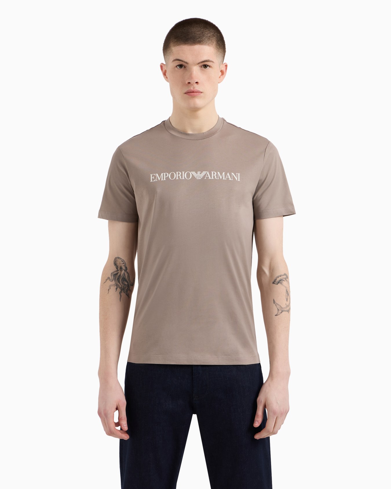 Pima-jersey T-shirt with logo print Slide 3