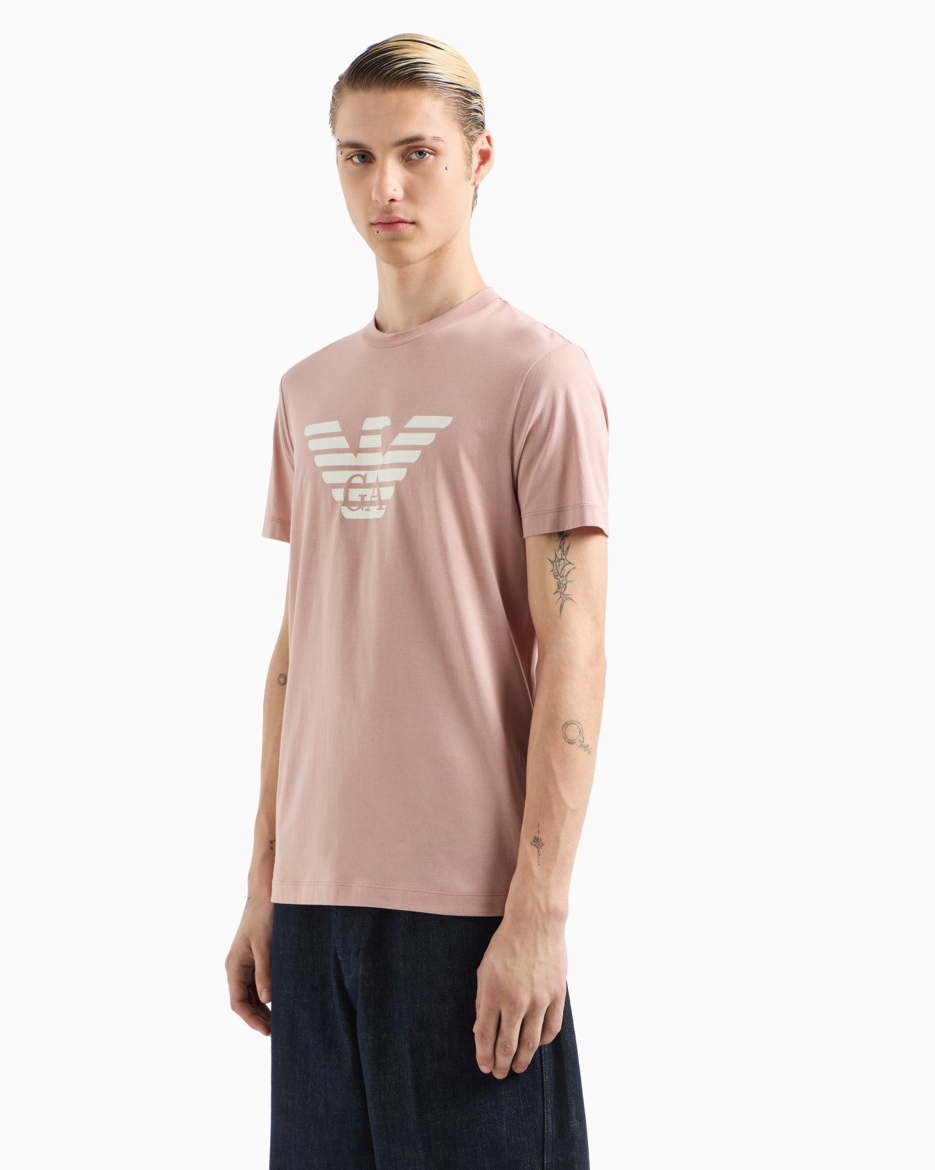 Pima-jersey T-shirt with logo print Slide 1