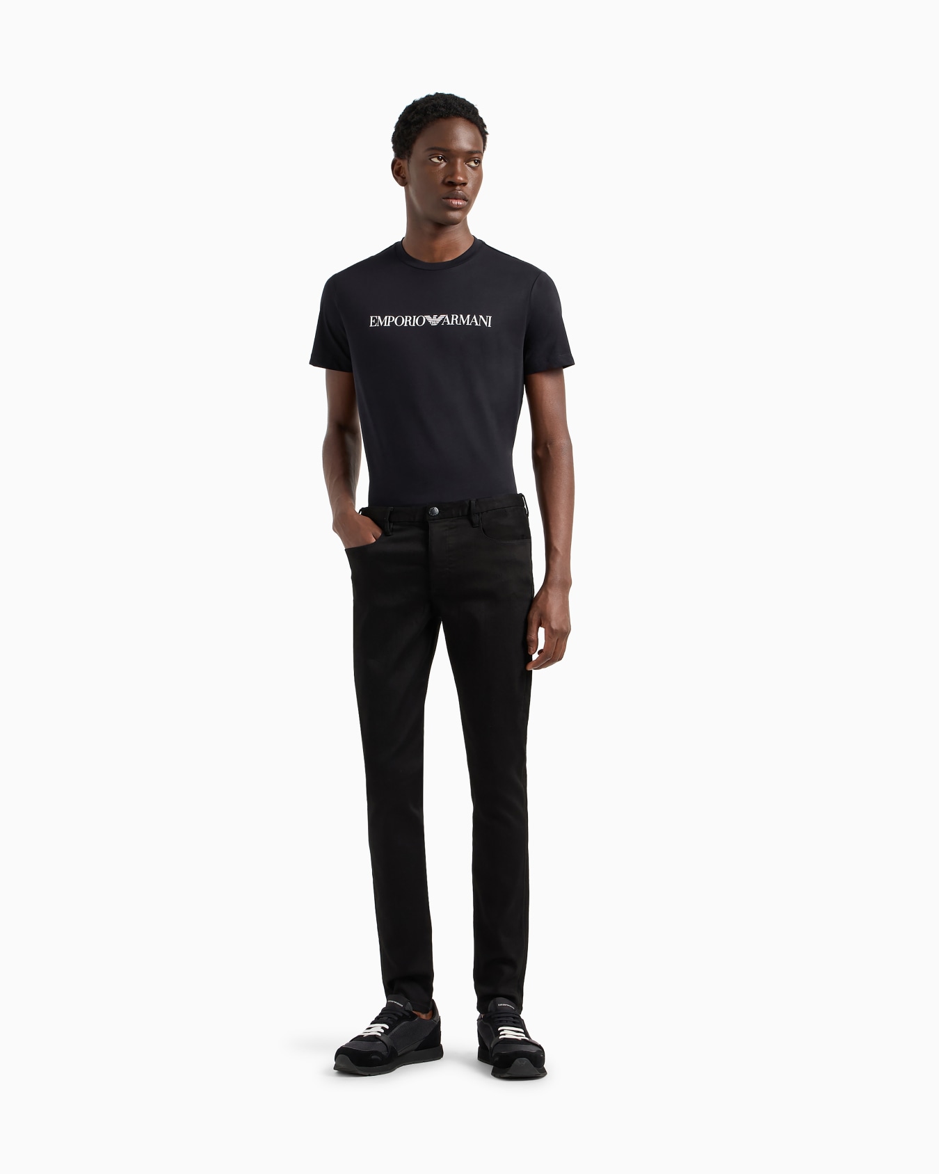Pima-jersey T-shirt with logo print Slide 1
