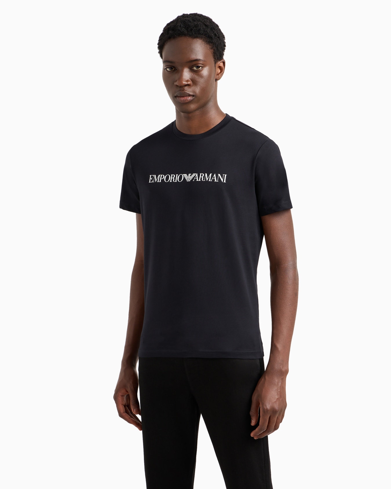 Pima-jersey T-shirt with logo print Slide 3