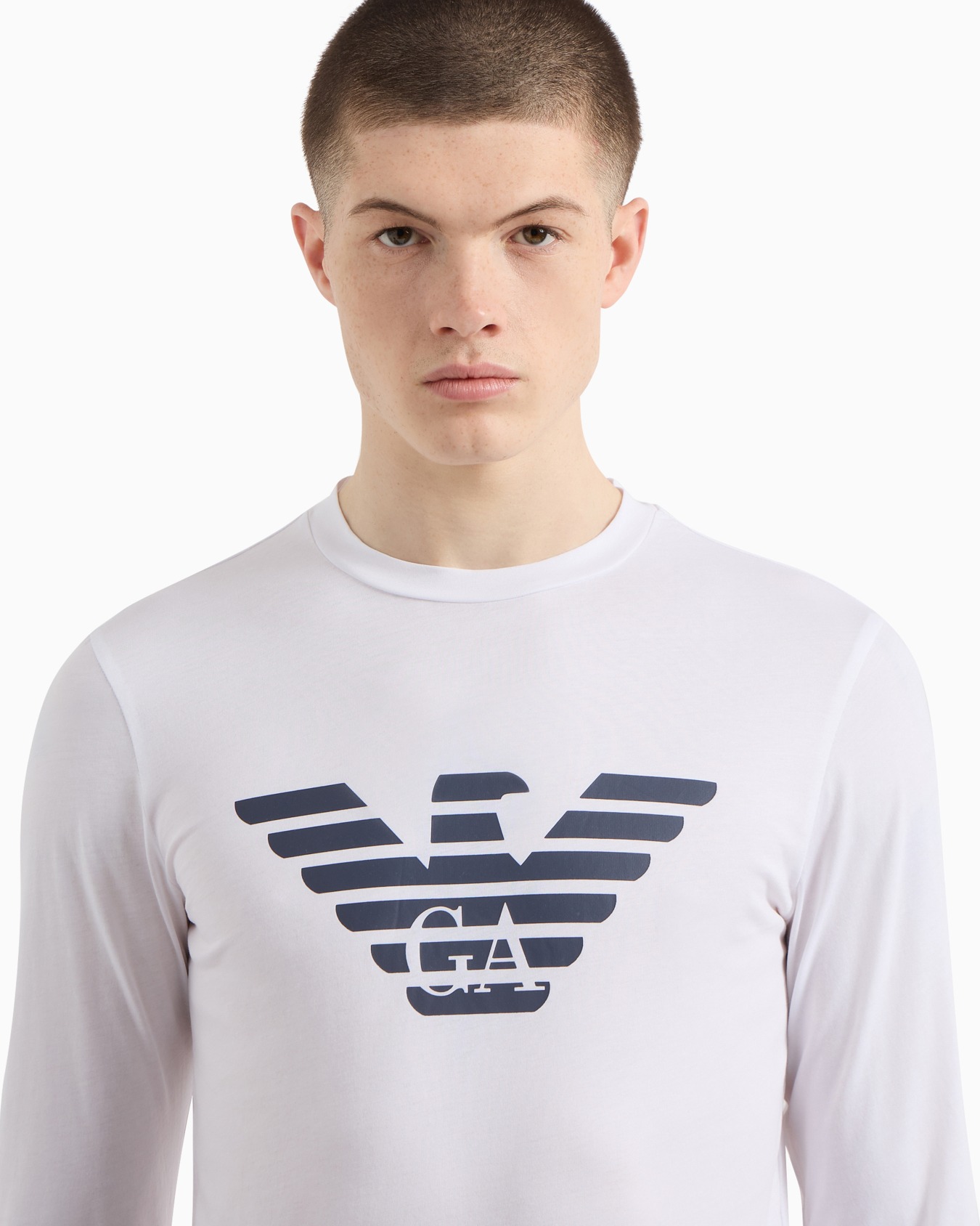 Pima-jersey jumper with printed logo Slide 4
