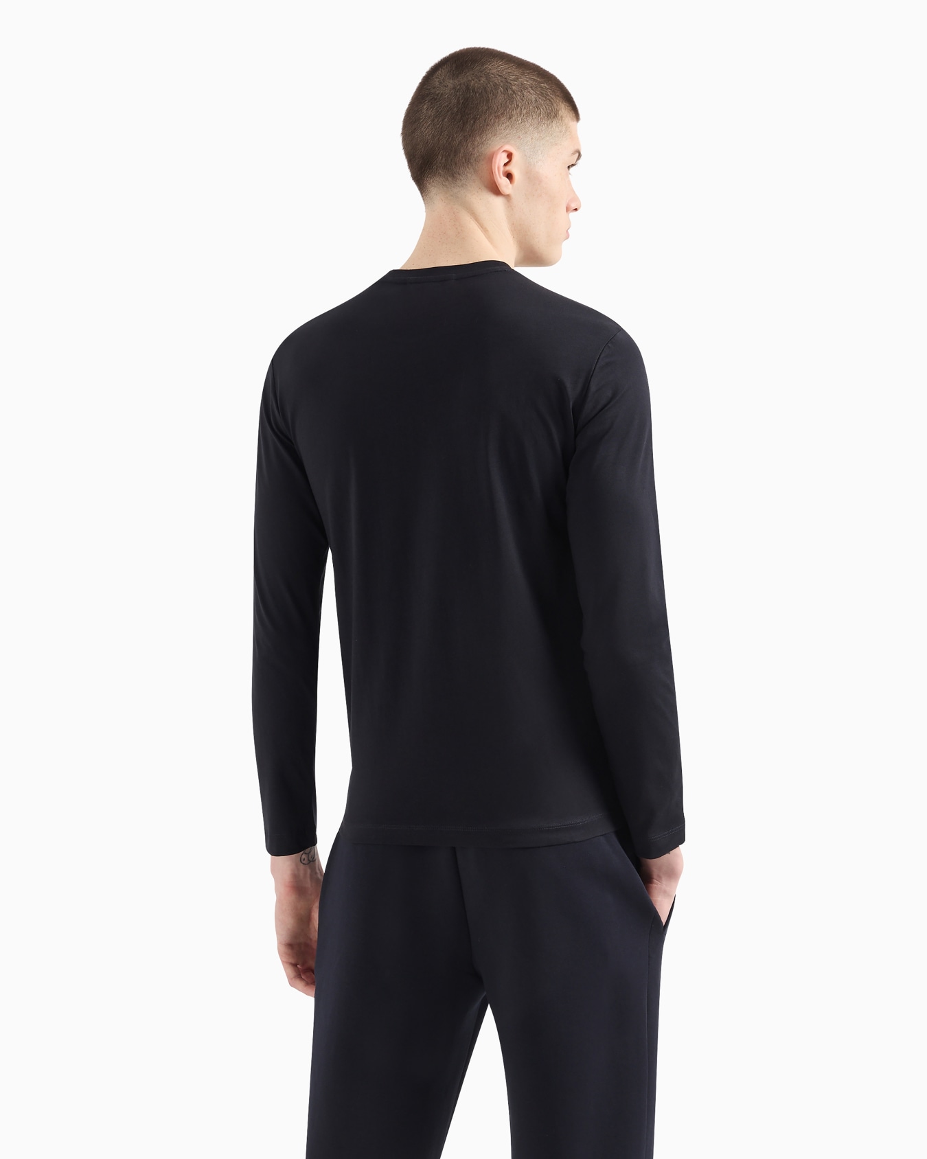 Pima-jersey jumper with printed logo Slide 2