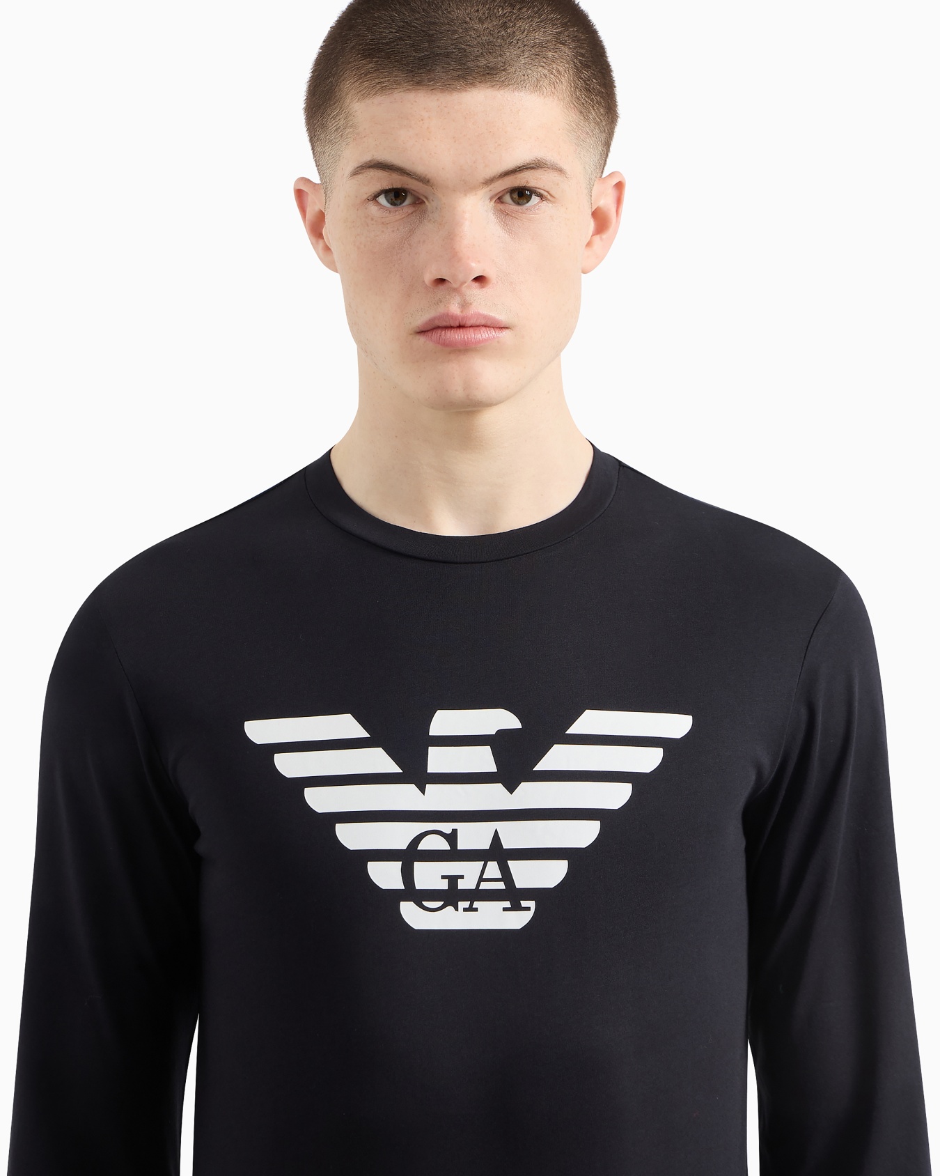 Pima-jersey jumper with printed logo Slide 4