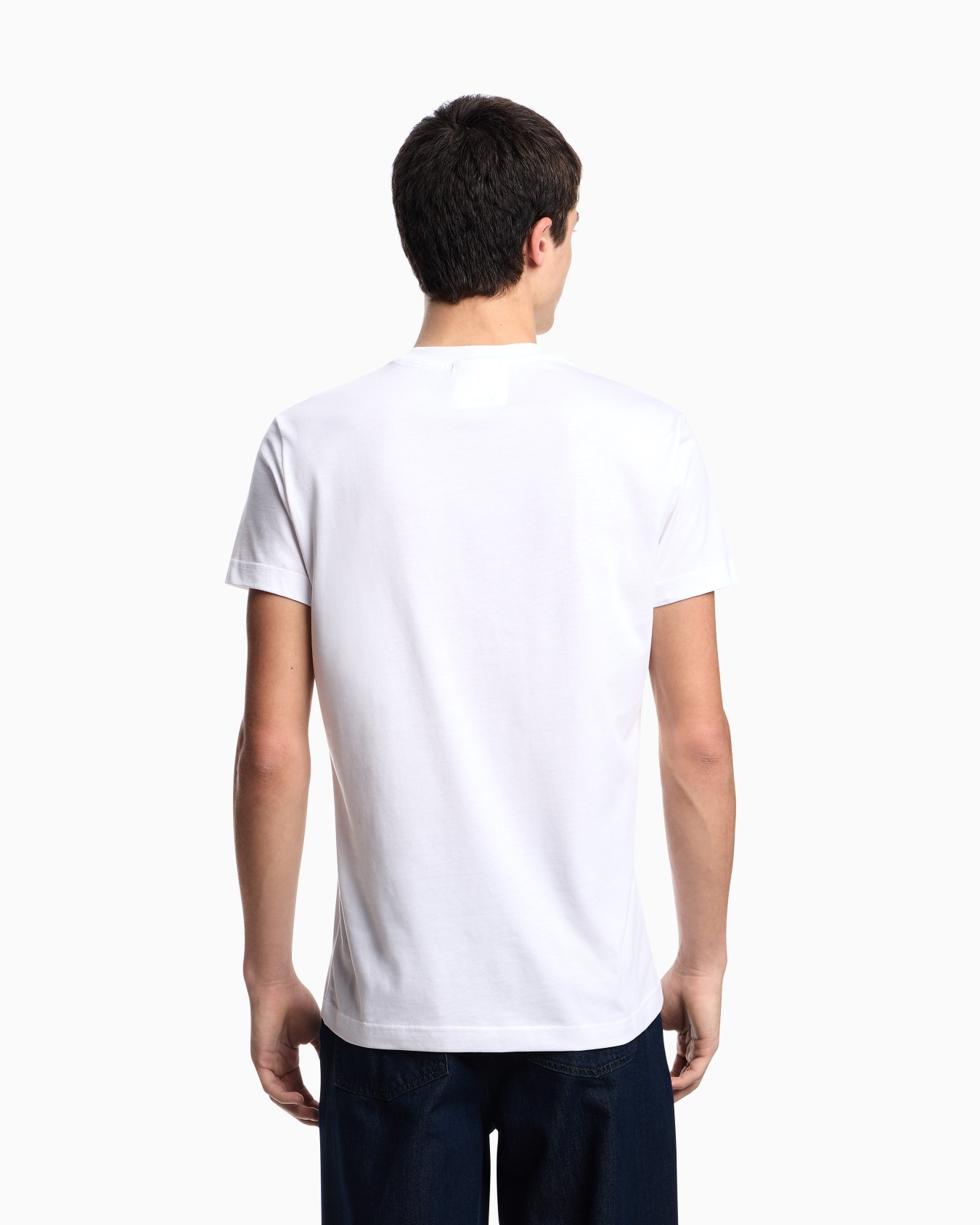 Supima jersey T-shirt with micro logo patch Slide 2