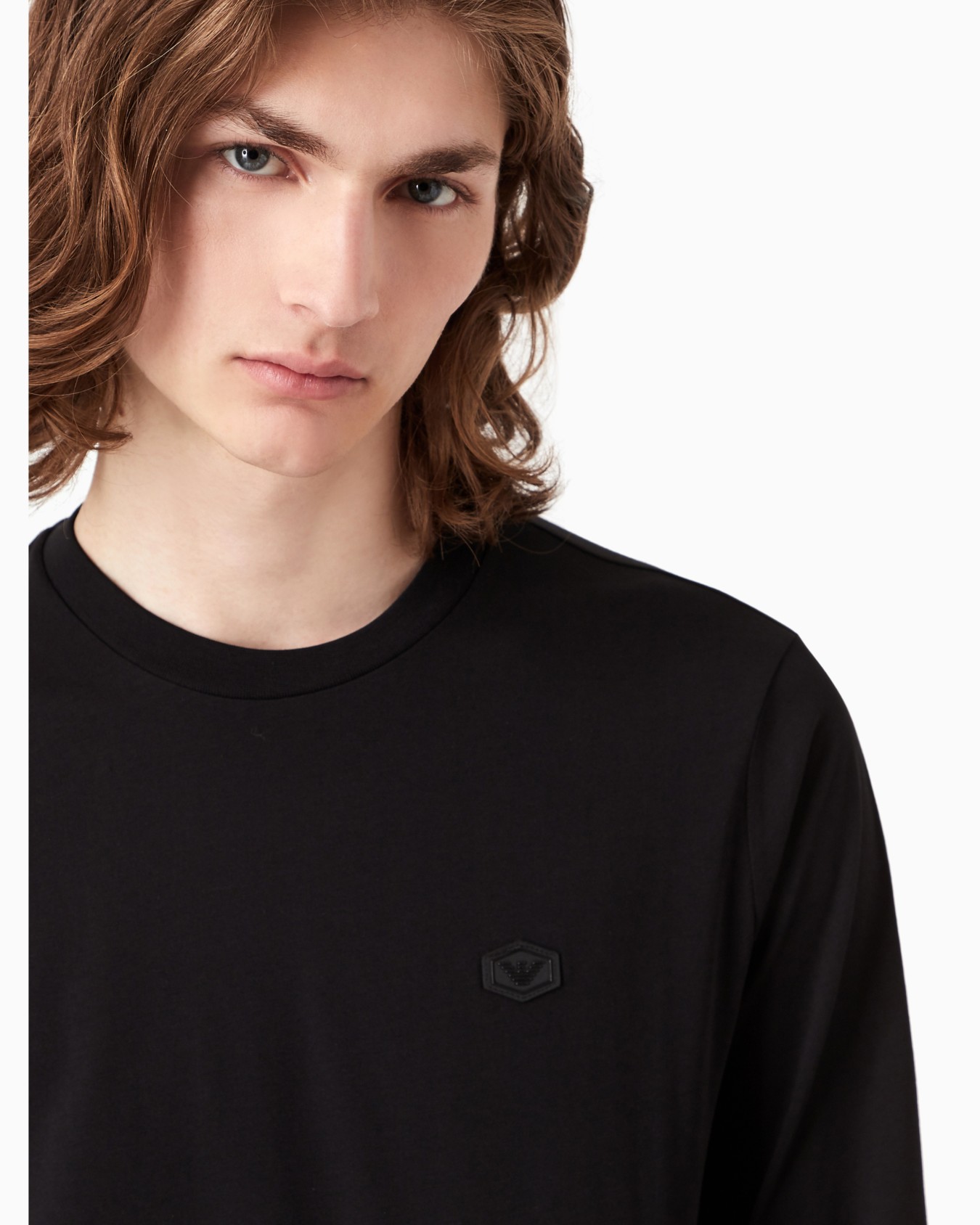 Supima jersey jumper with micro logo patch Slide 5