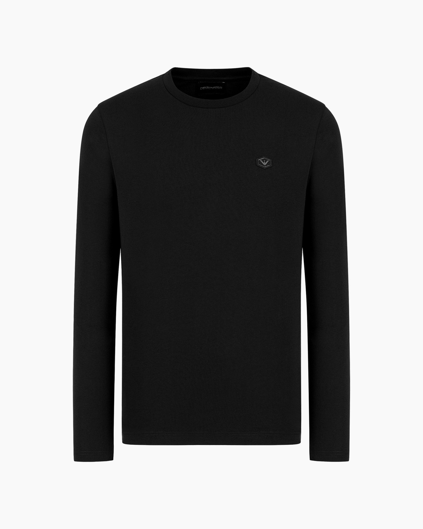 Supima jersey jumper with micro logo patch Slide 0