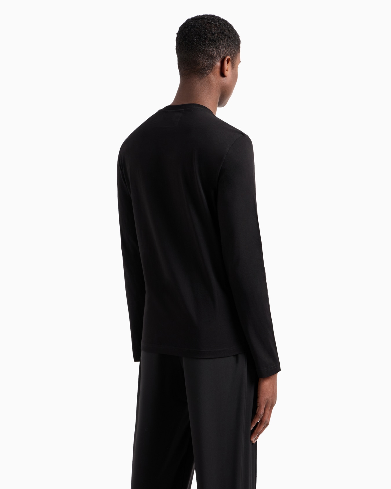 Supima jersey jumper with micro logo patch Slide 2